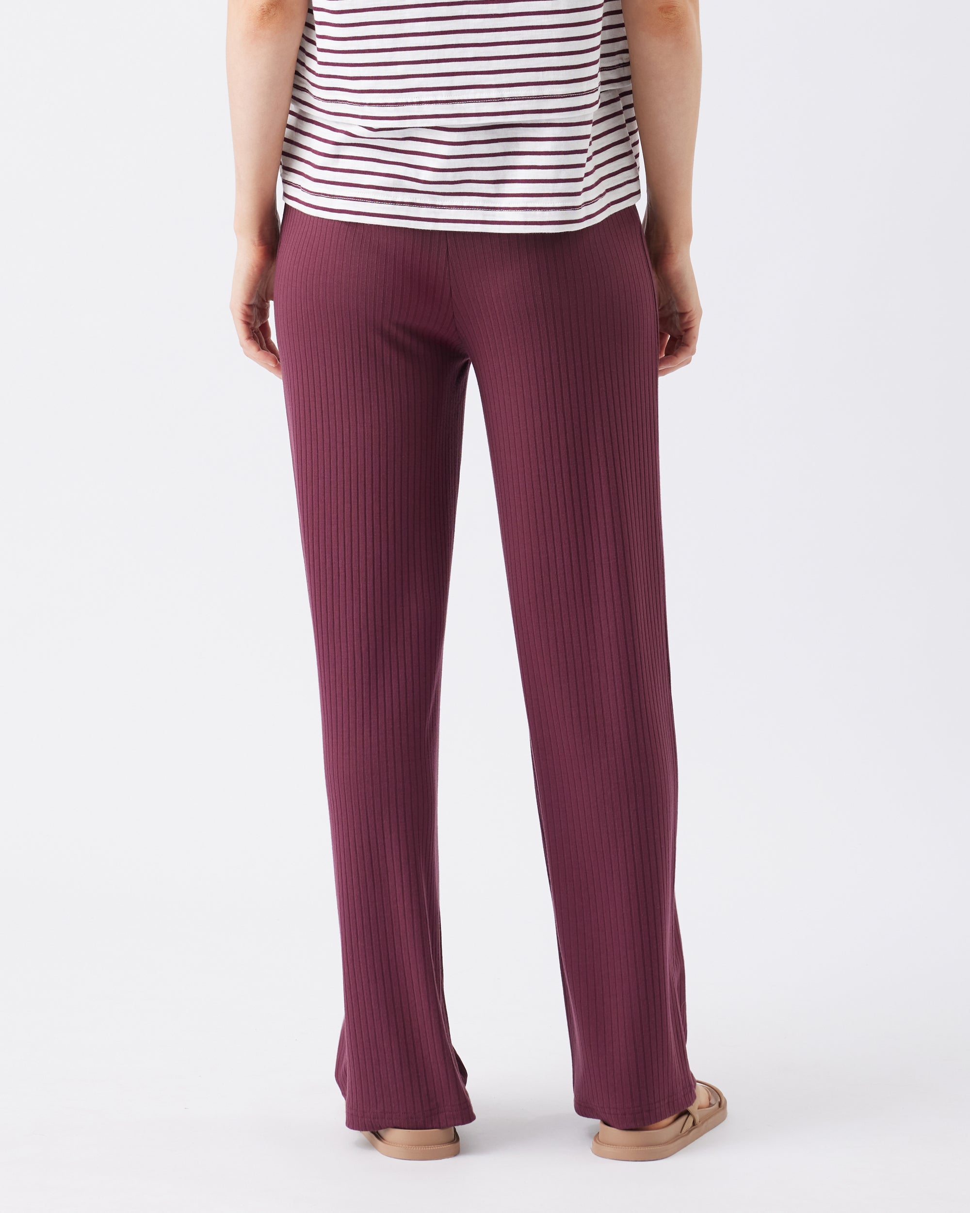 Cindy Rib Pant  Maroon
