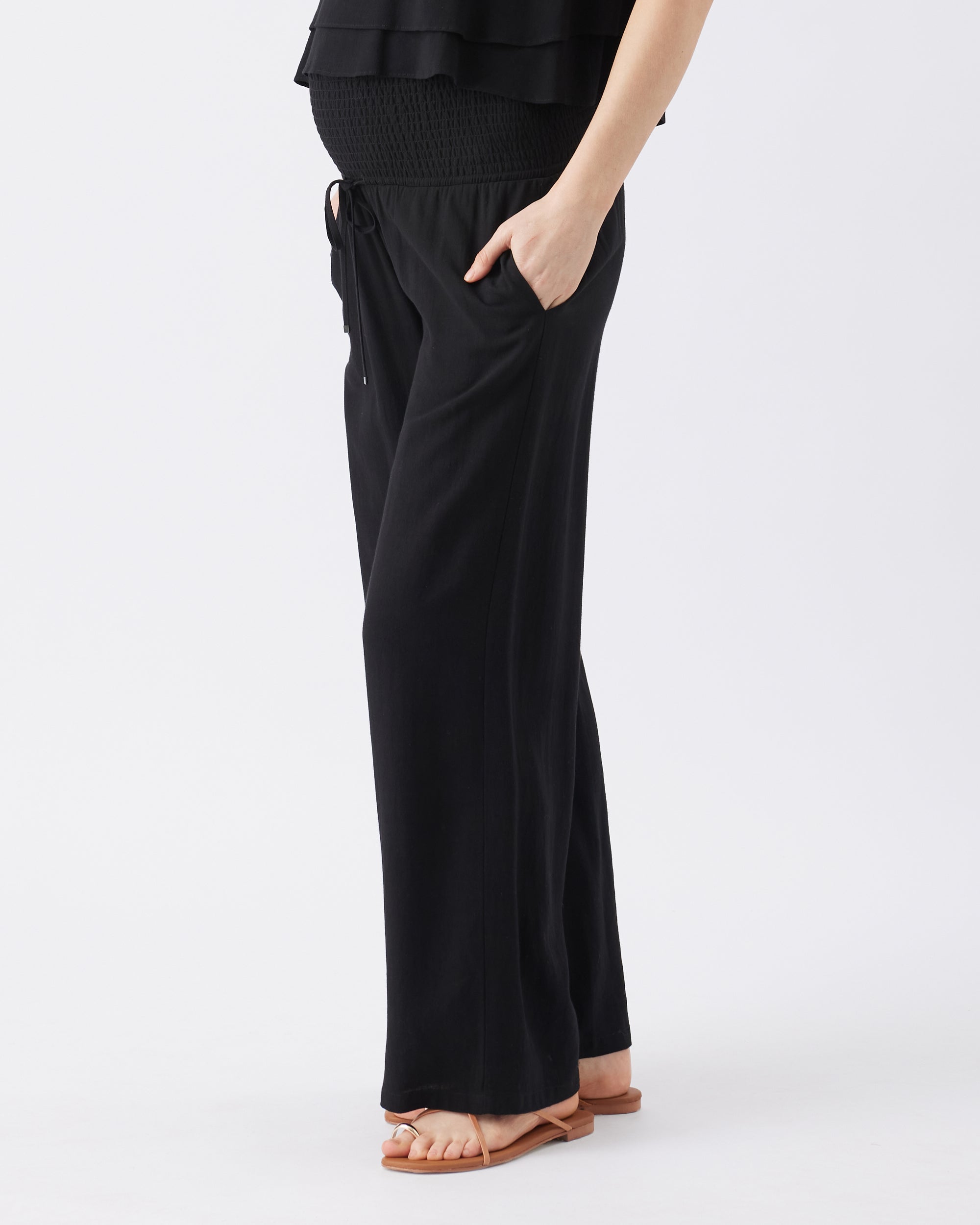 Marlow Shirred Pant Black