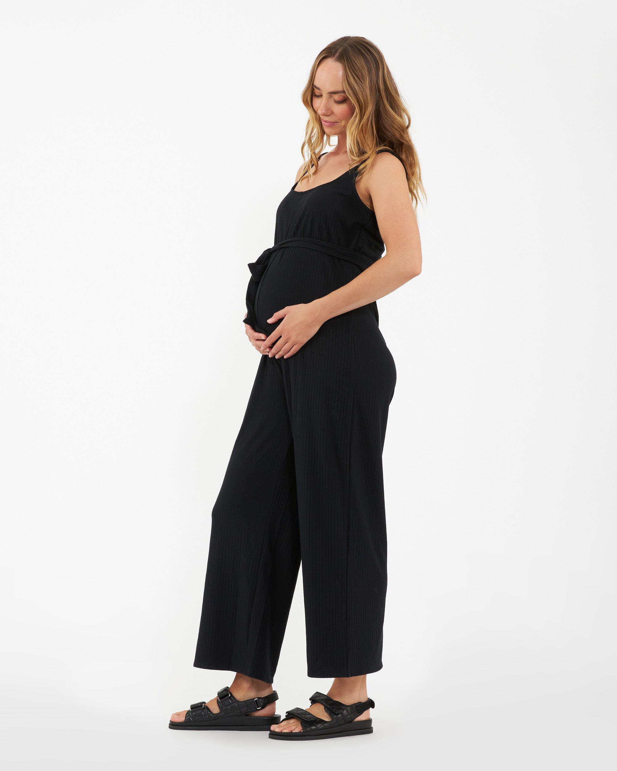 Bobby Rib Jumpsuit  Black