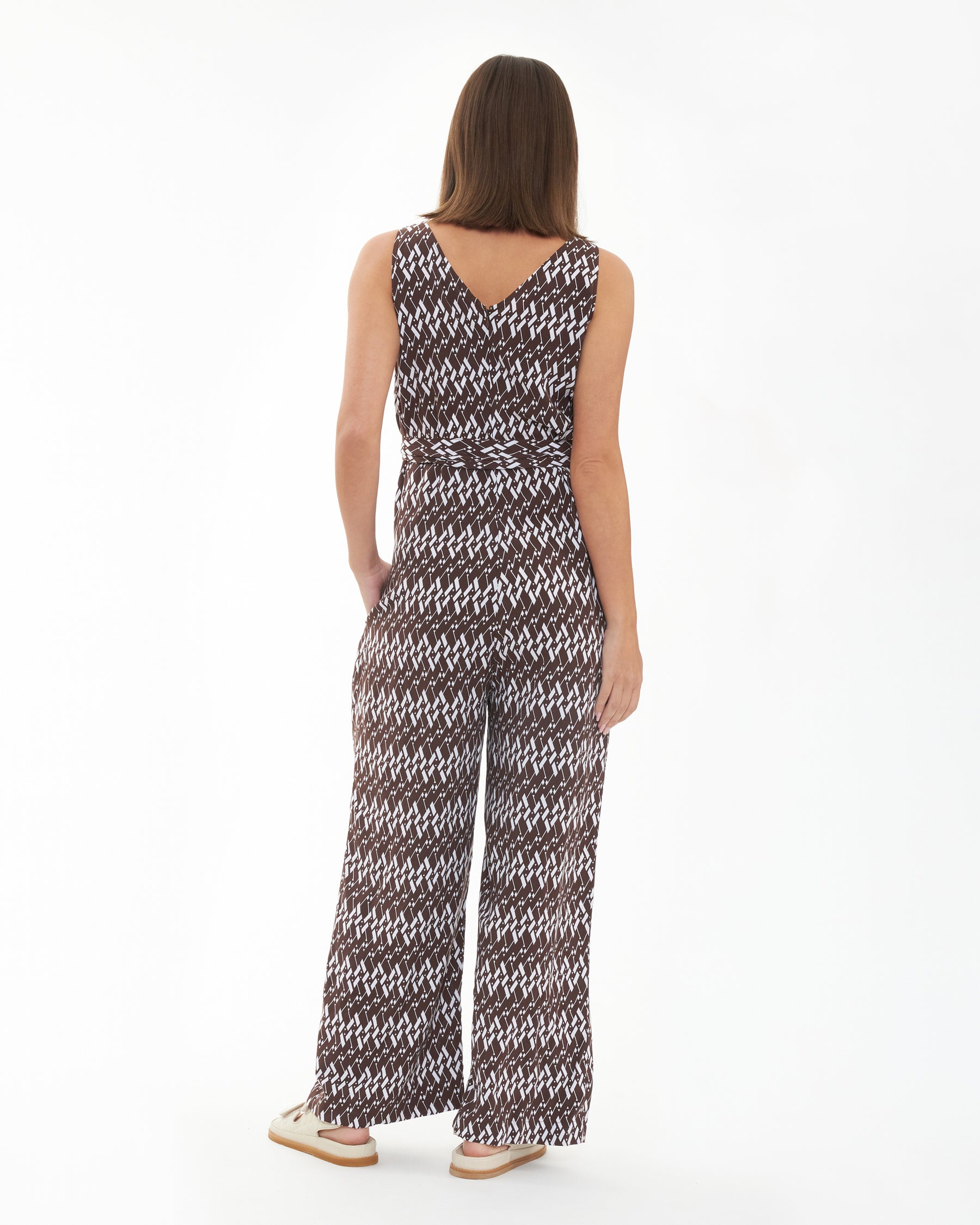 Grace Jumpsuit Chocolate / White