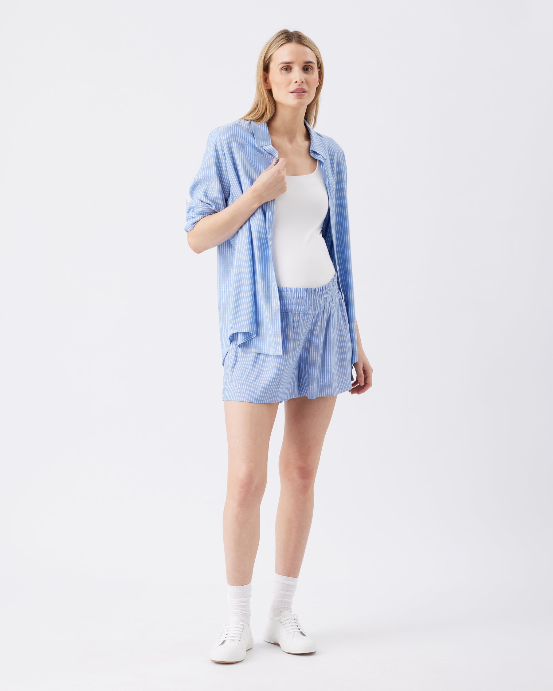 Abby Stripe Short Blue / White