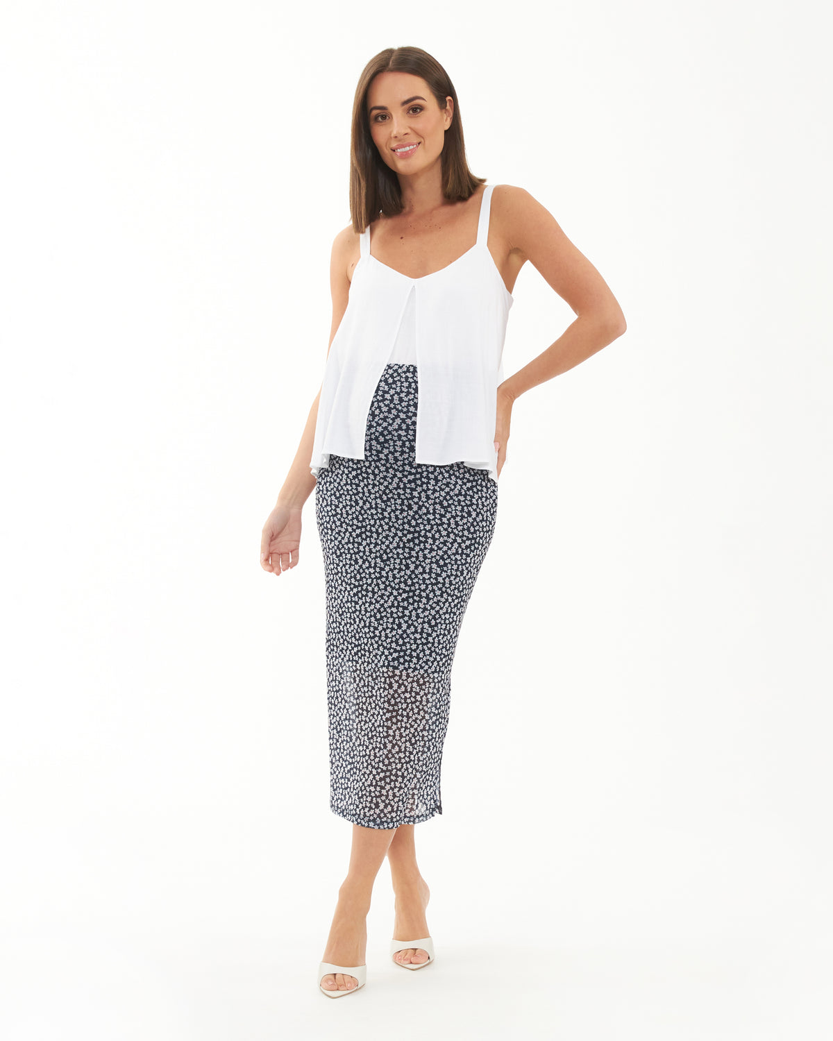 Kara Mesh Skirt  Navy
