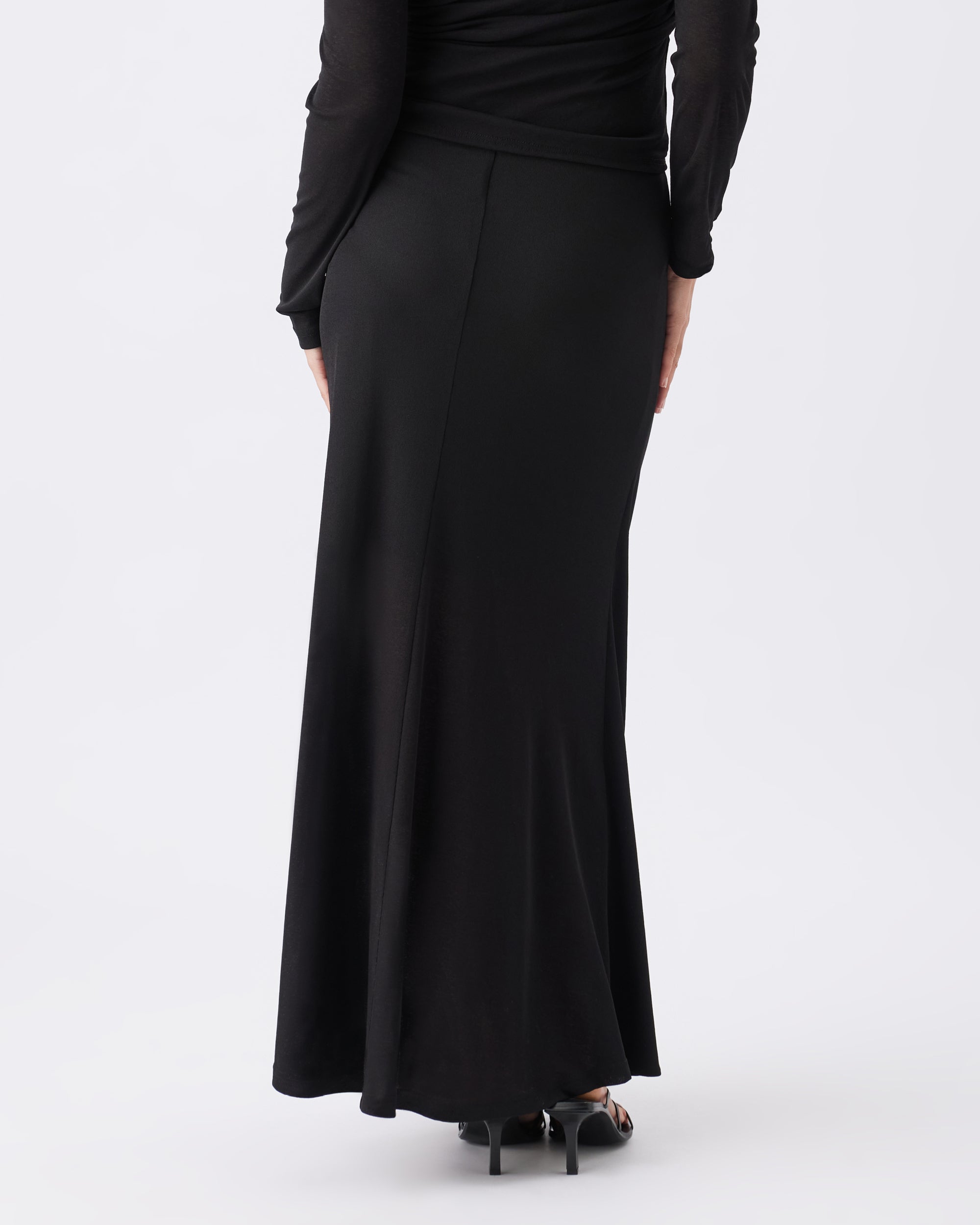 Rhi Mock Wrap Skirt  Black