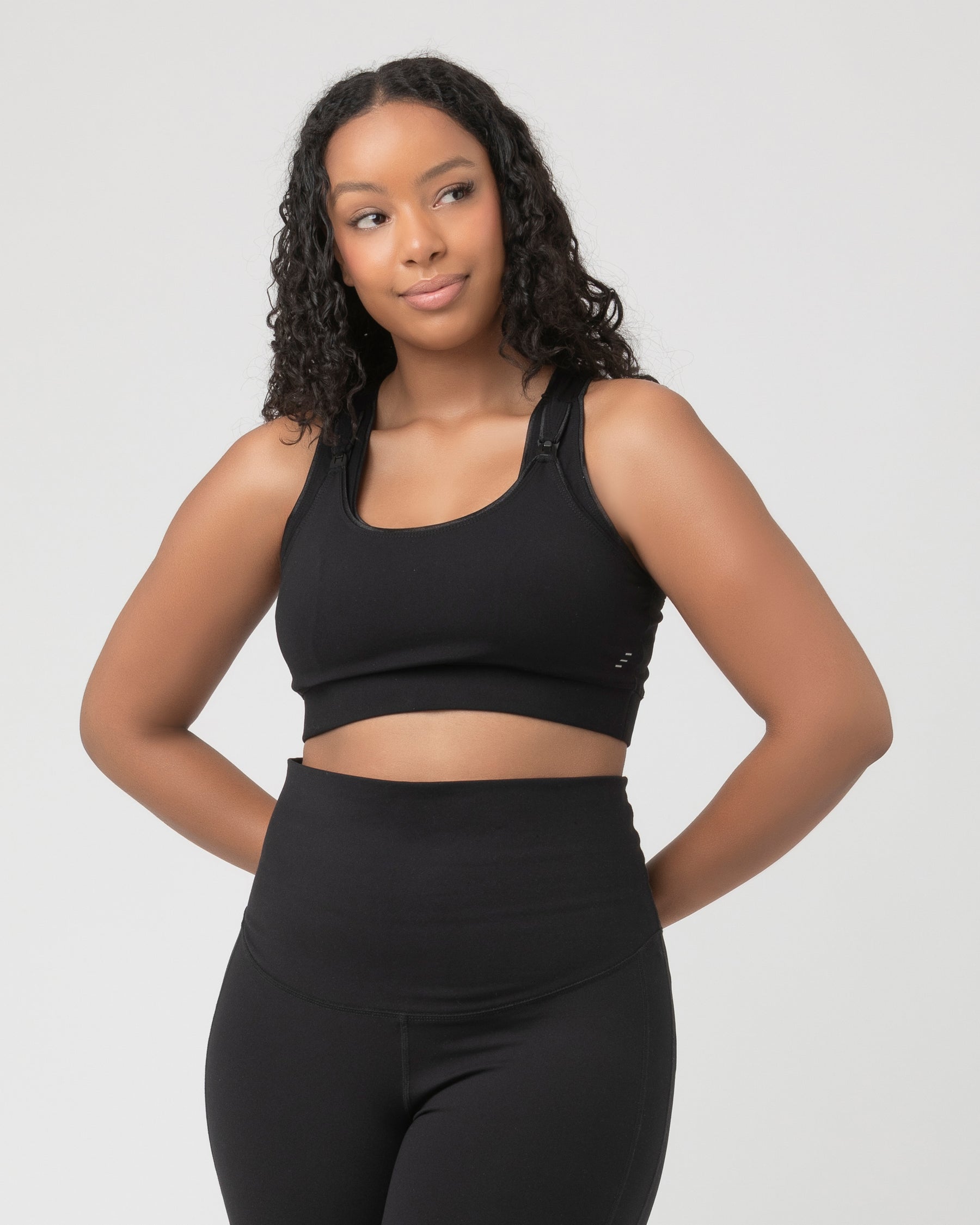 Active Nursing Crop Top  Black