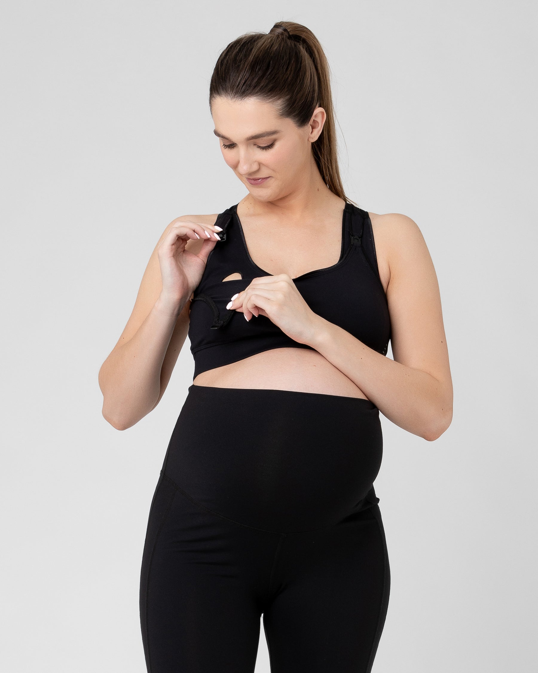 Active Nursing Crop Top  Black