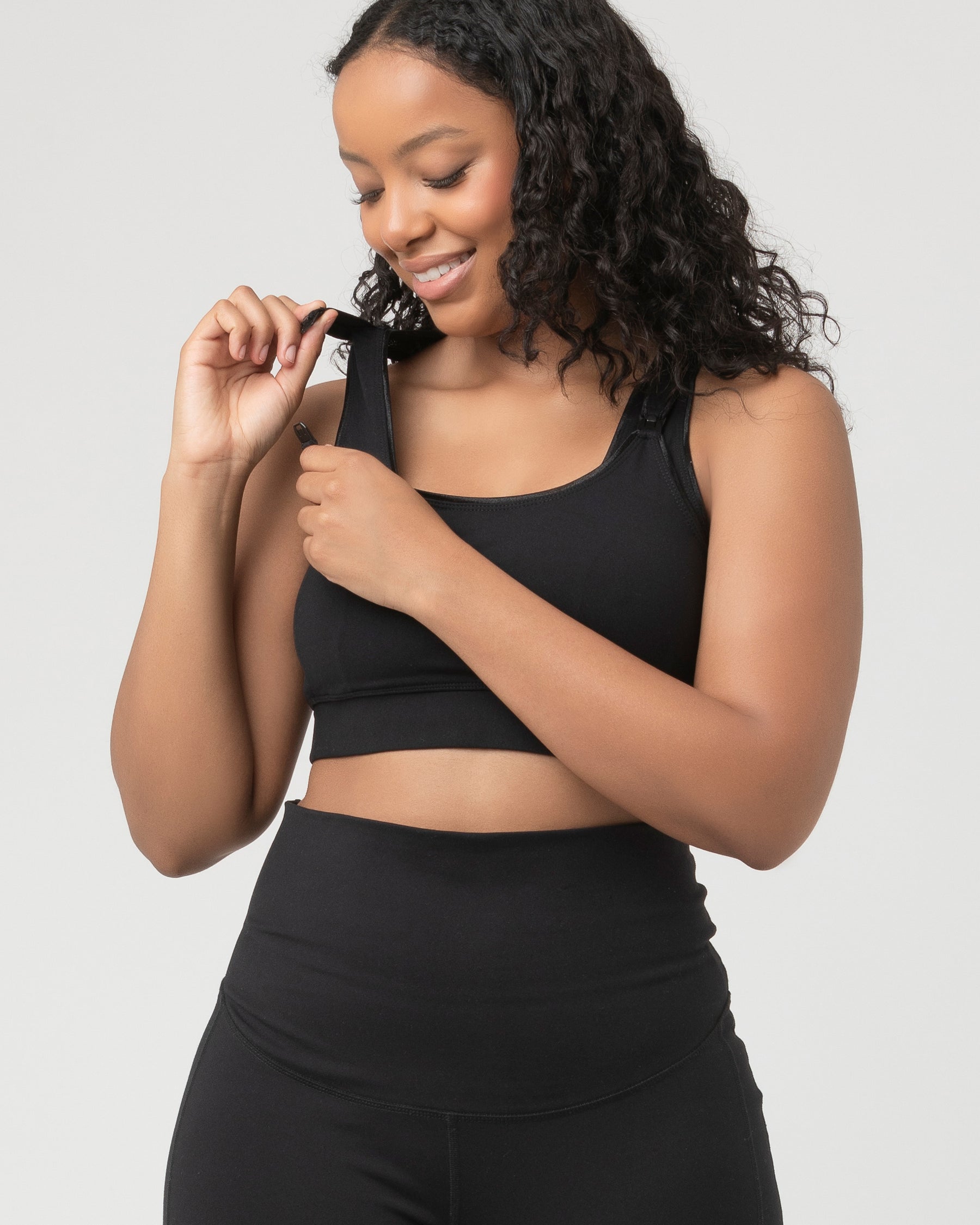 Active Nursing Crop Top  Black