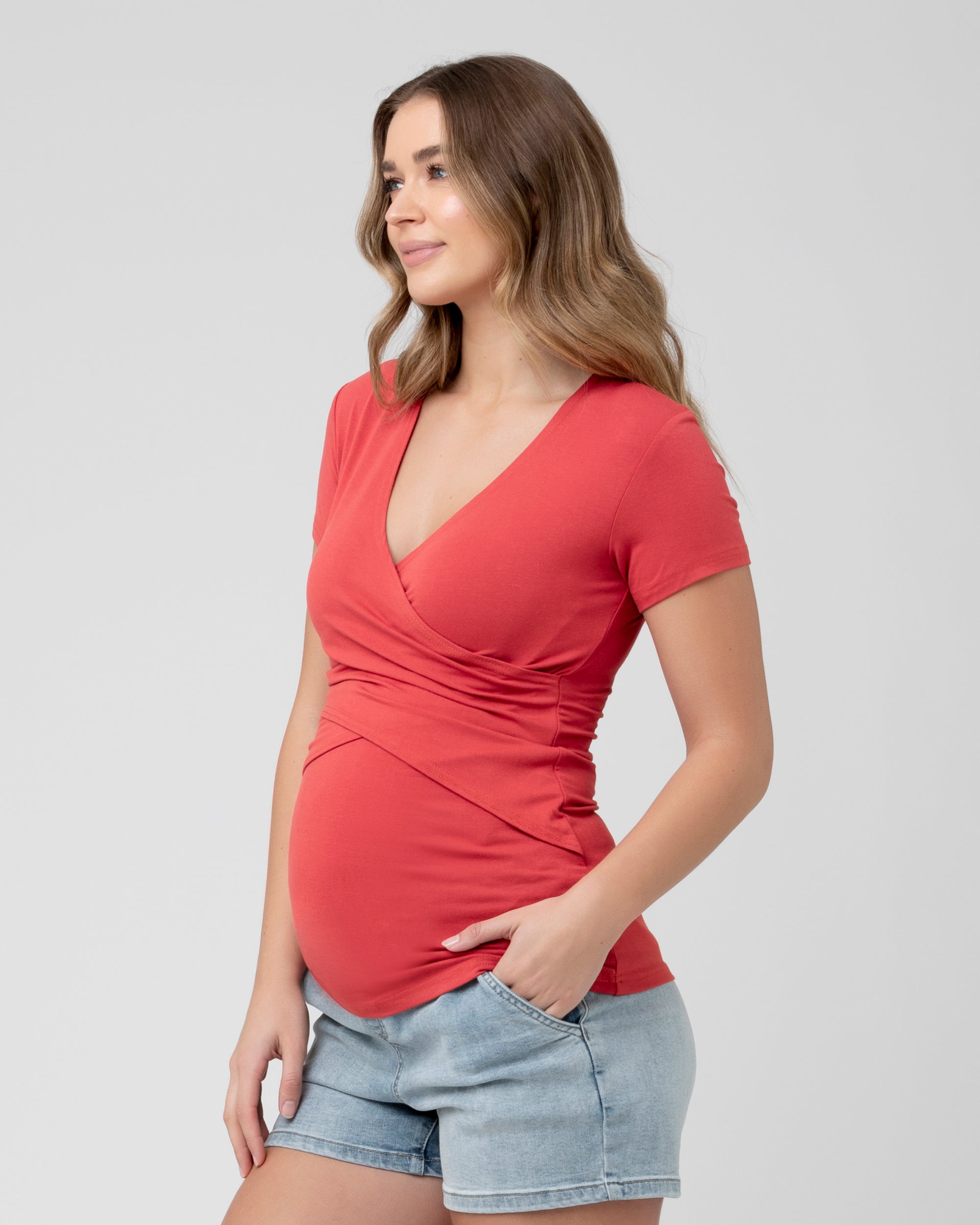 Embrace Short Sleeve Nursing Tee Rust