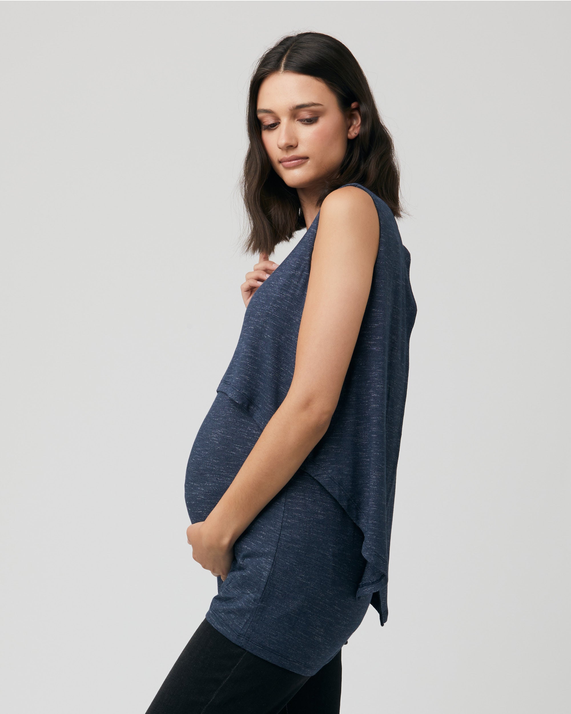 Summer Swing Back Nursing Tank Denim