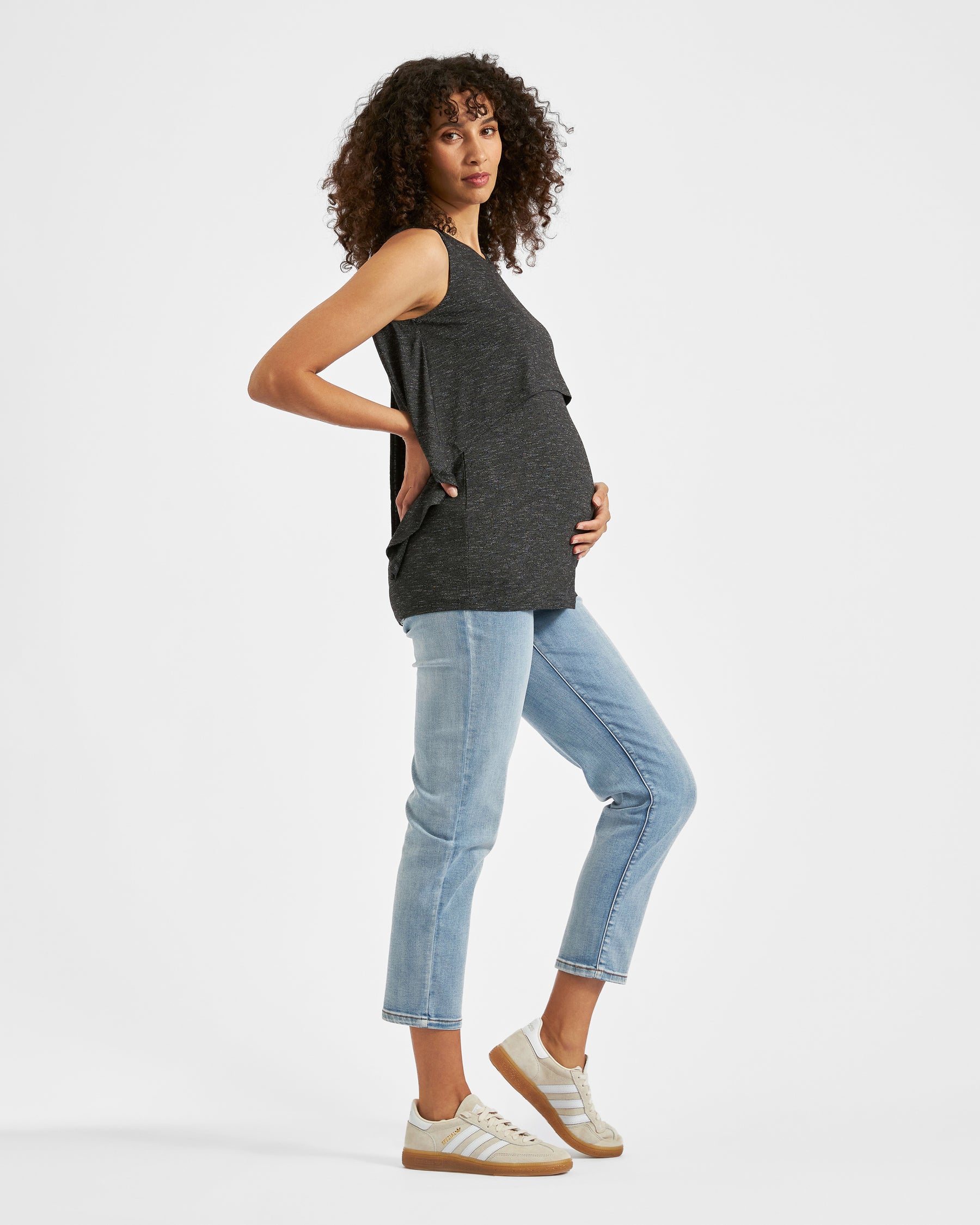 Summer Swing Back Nursing Tank Granite
