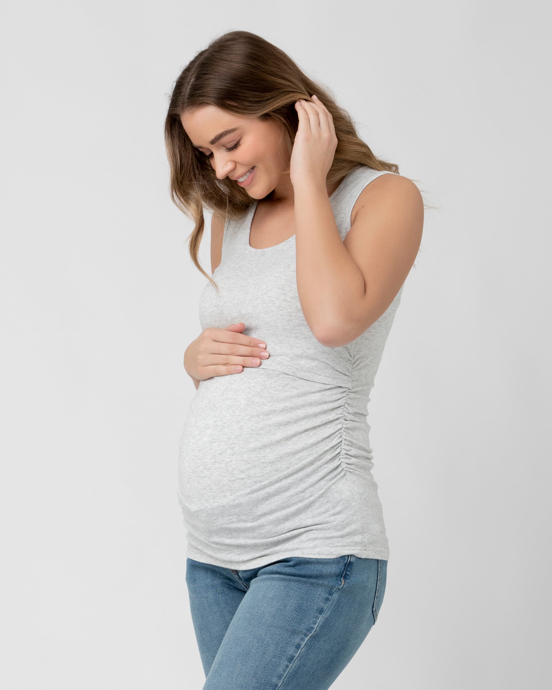 Organic Nursing Tank Silver Marle