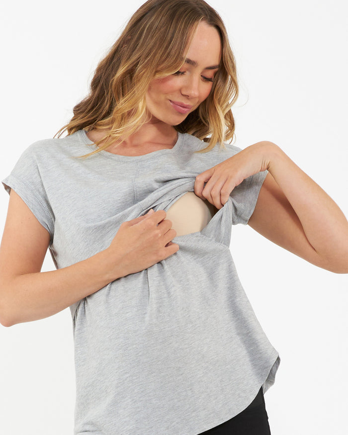 Ripe Richie Nursing Tee - Grey Marle
