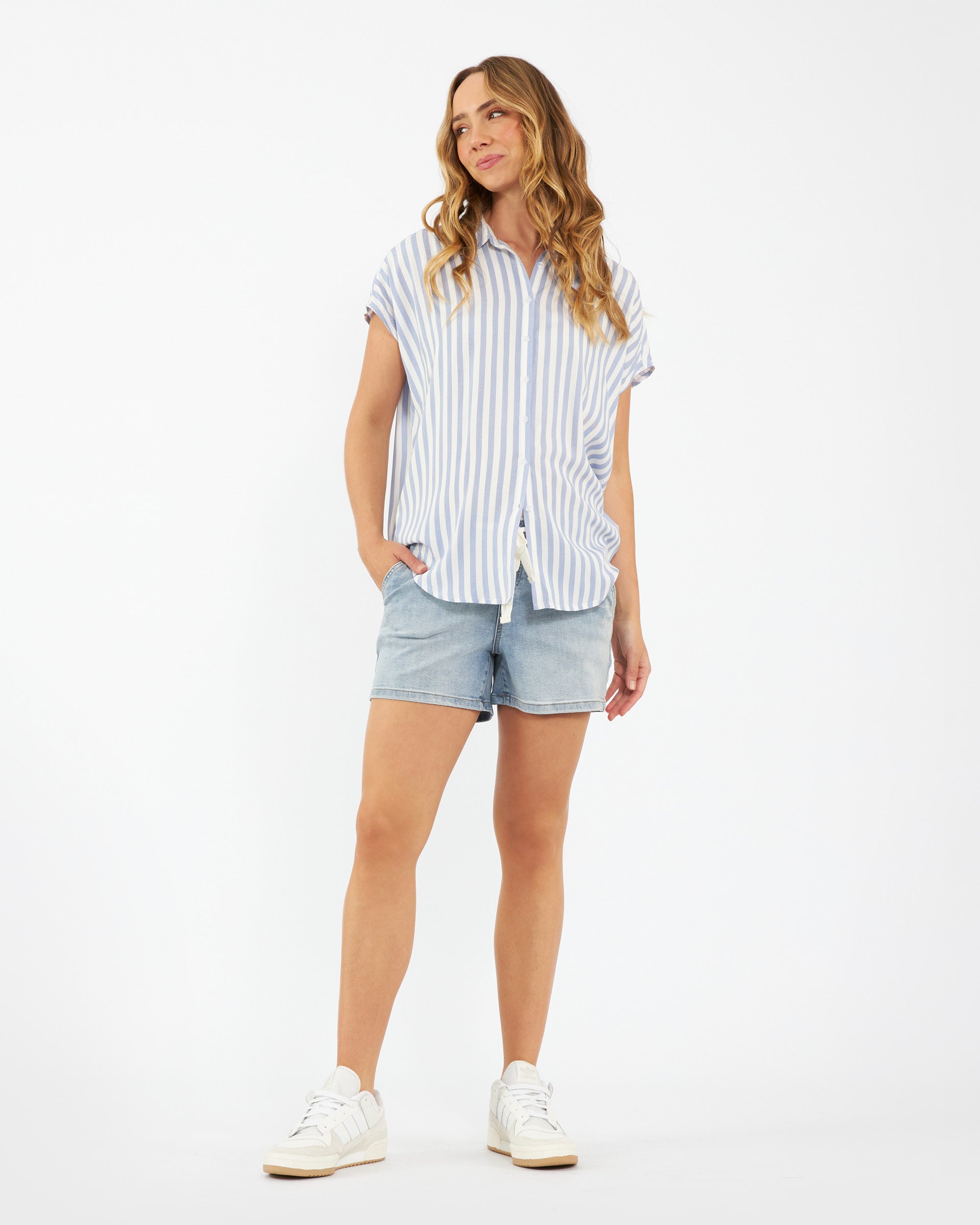 Quinn Relaxed Shirt Blue / White