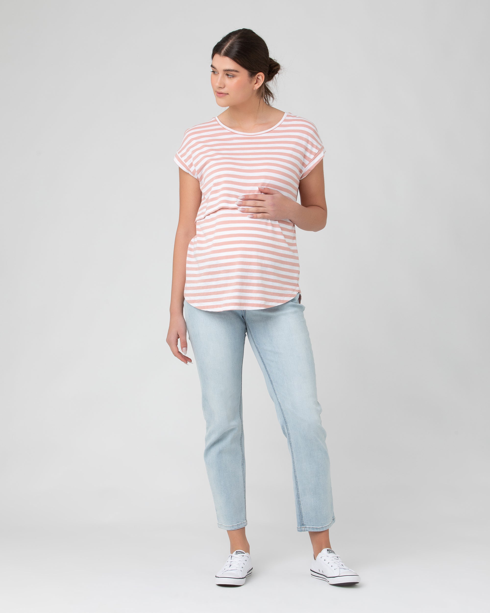 Lionel Nursing Tee Dusty Pink / White