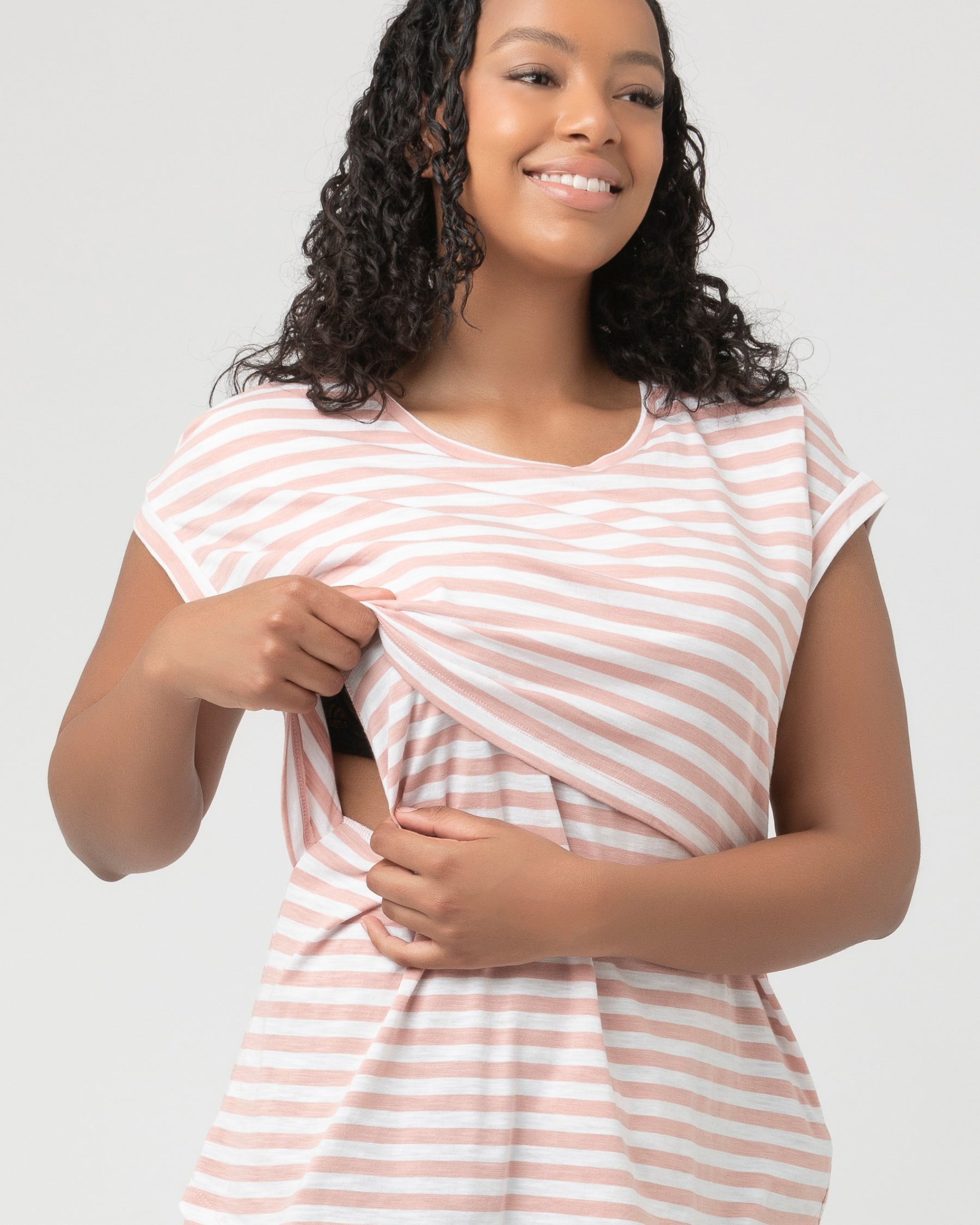 Lionel Nursing Tee Dusty Pink / White