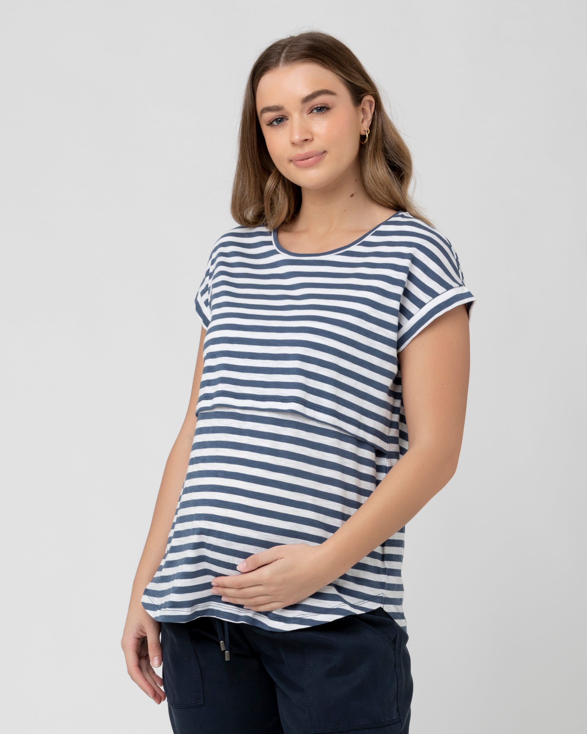 Lionel Nursing Tee Washed Indigo / White