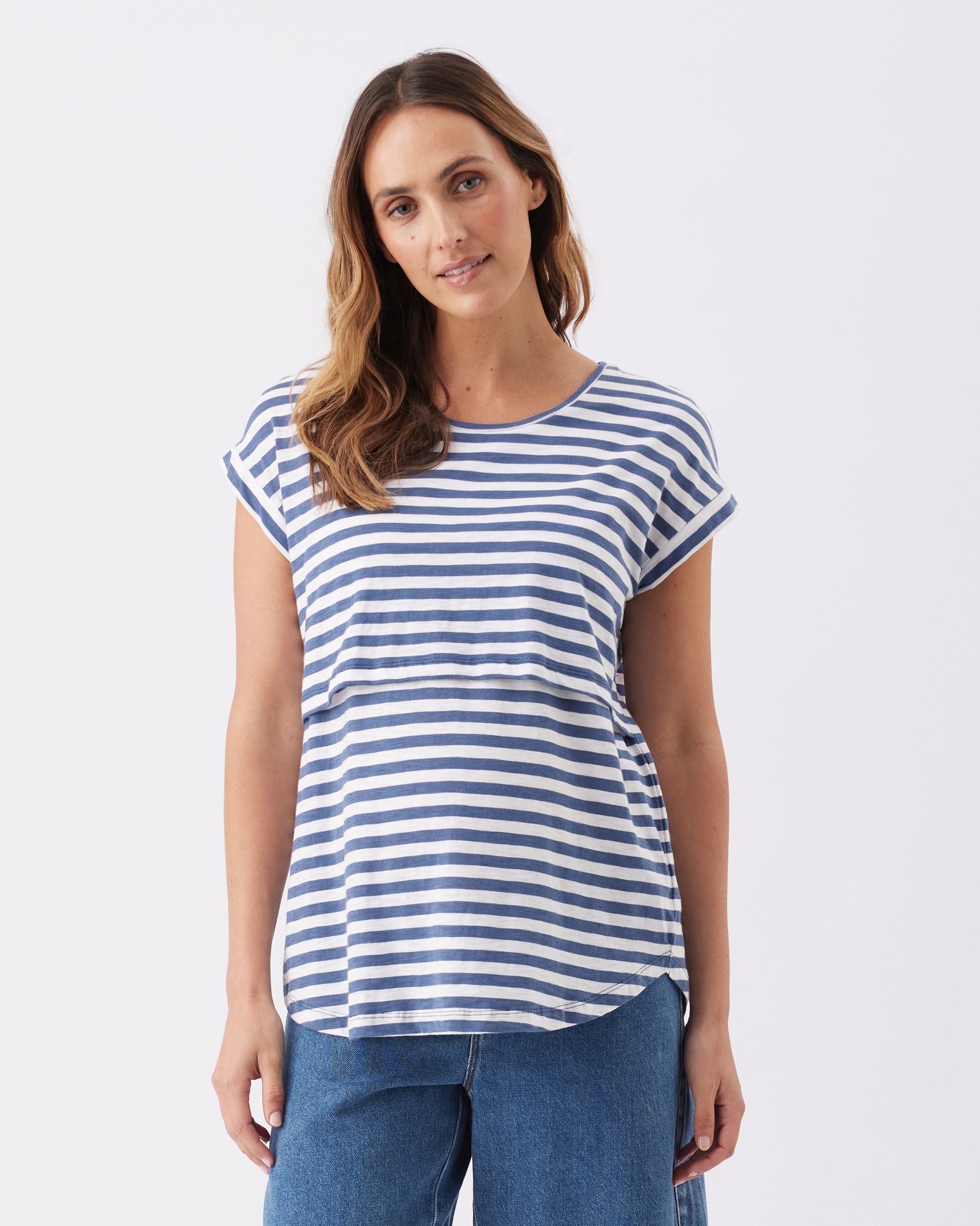 Lionel Nursing Tee Washed Indigo / White