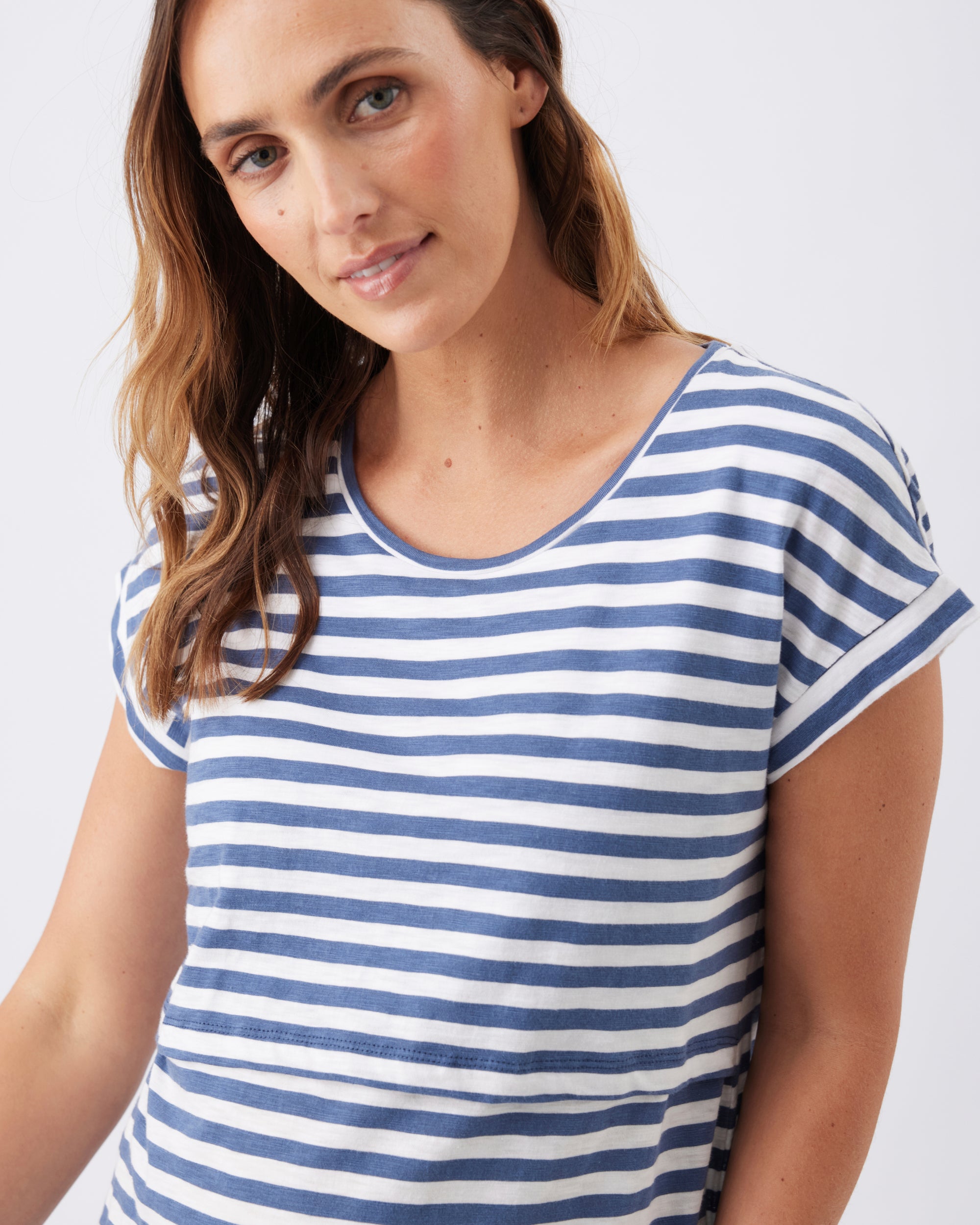 Lionel Nursing Tee Washed Indigo / White