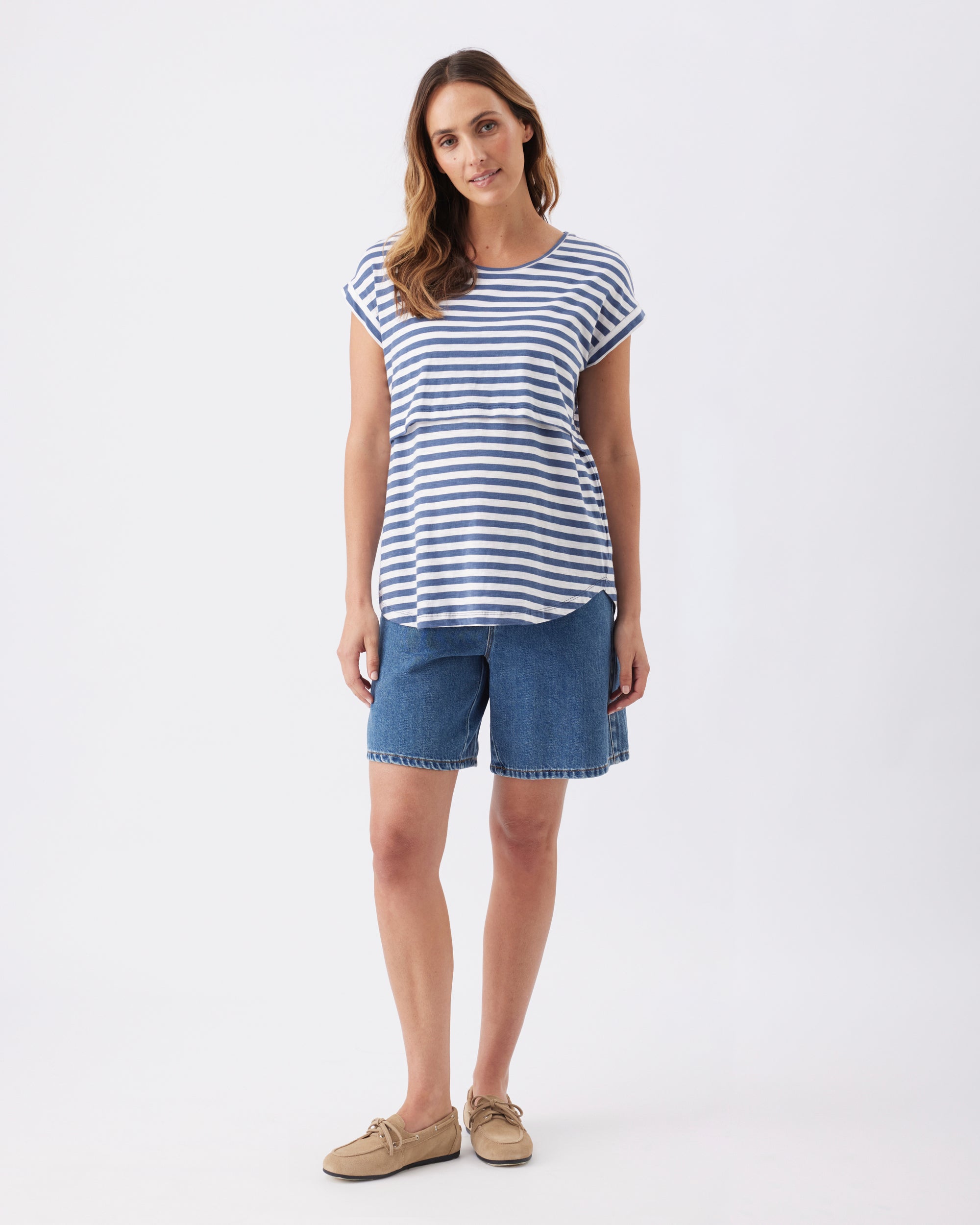 Lionel Nursing Tee Washed Indigo / White