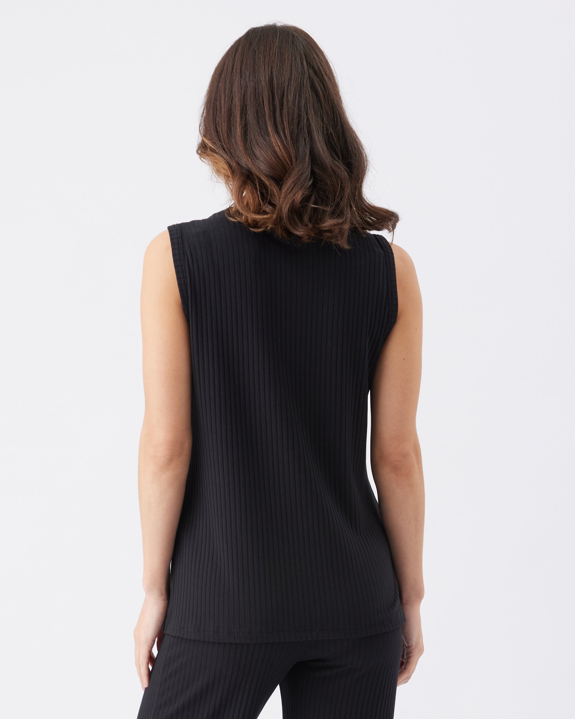 Peter Rib Nursing Tank Black