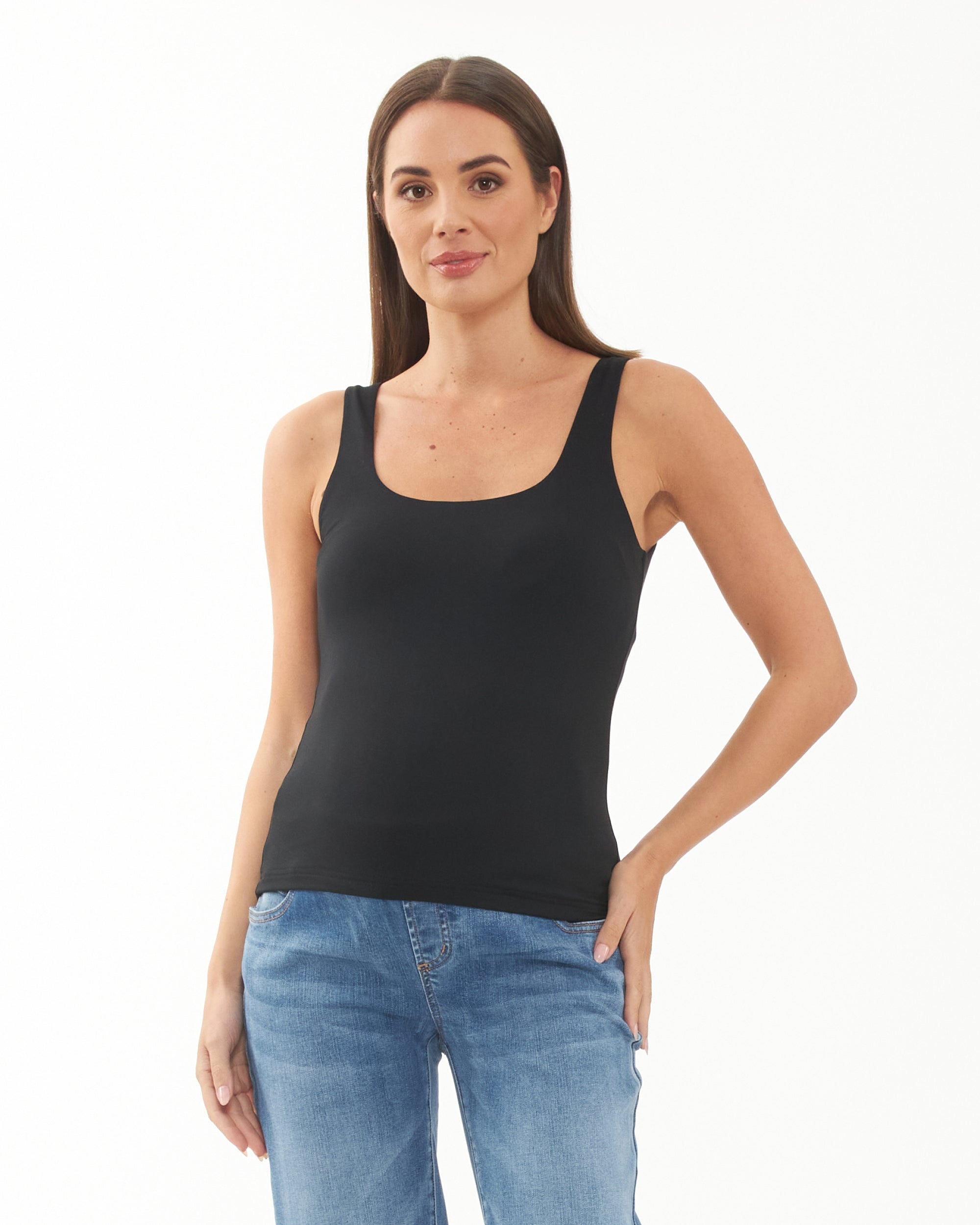 Luxe Knit Tank Top  Black