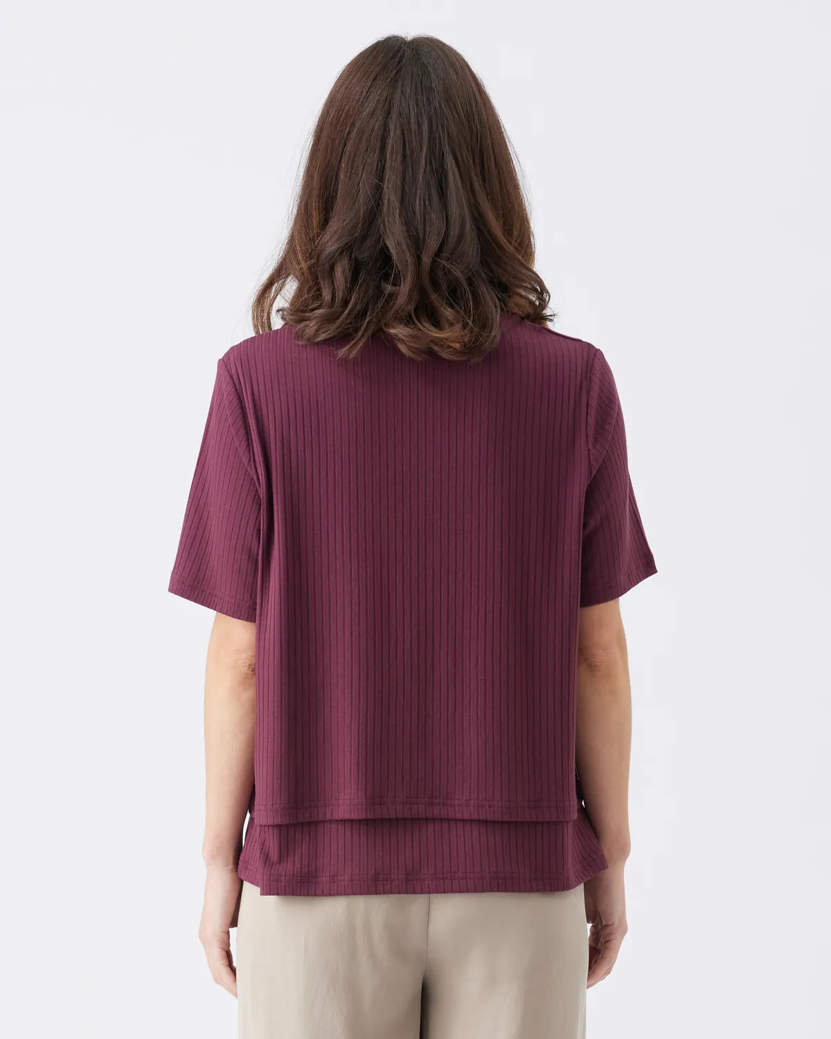 Mike Rib Nursing Top  Maroon