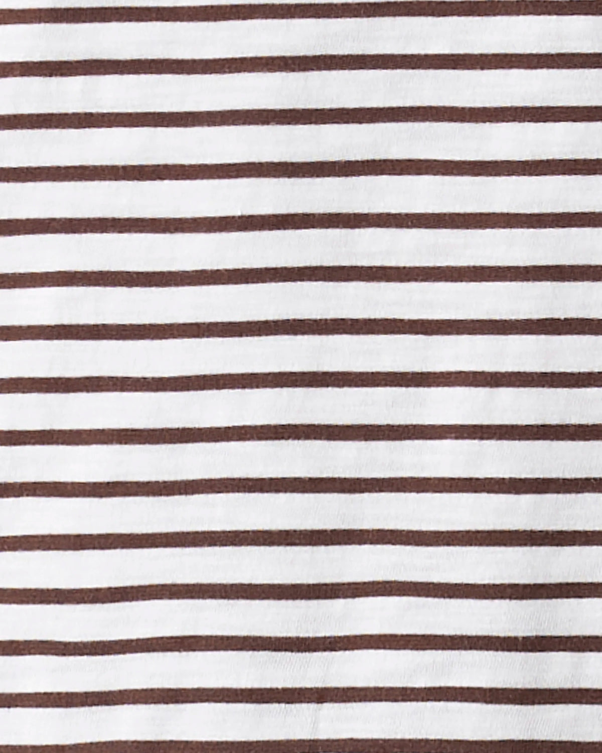 A close-up of a striped fabric pattern with alternating horizontal brown and white stripes.