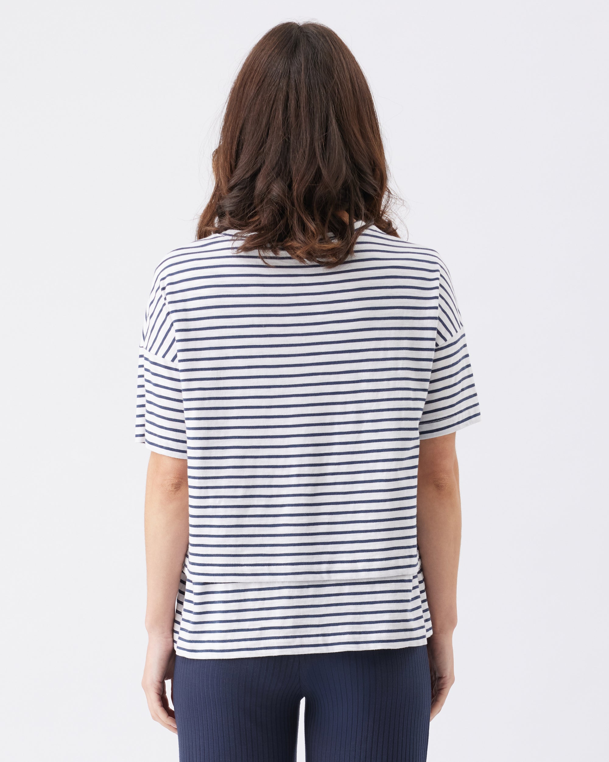 Claudette Nursing Tee  White / Ink