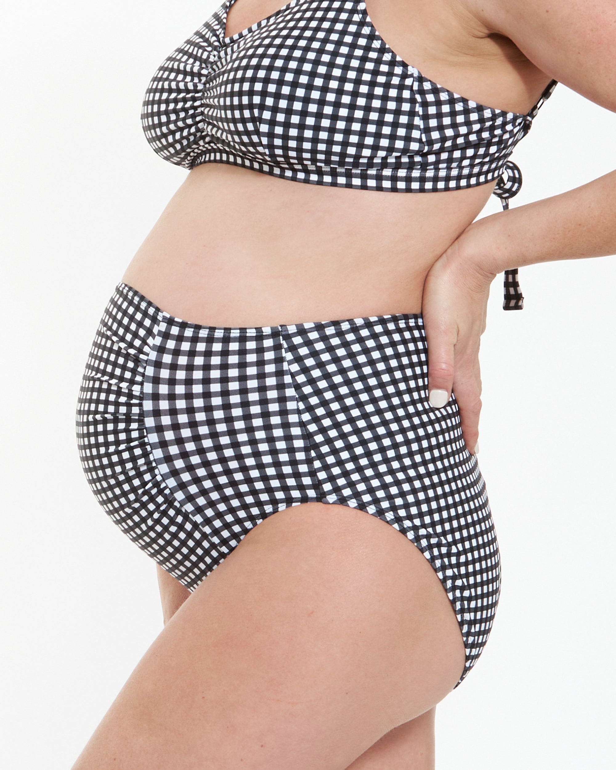 Check Nursing Bikini  Black / White