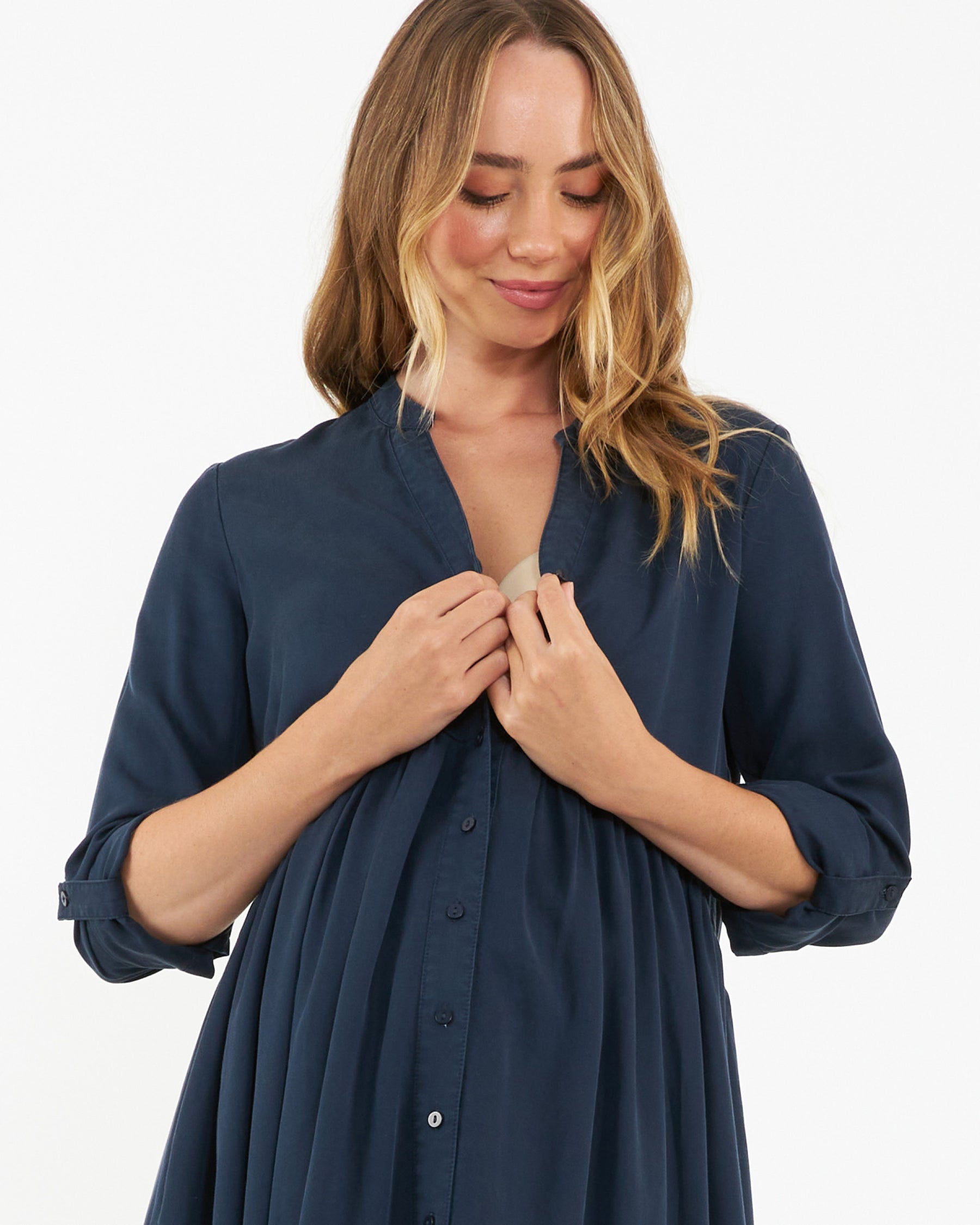 Demi Tencel Dress  Navy