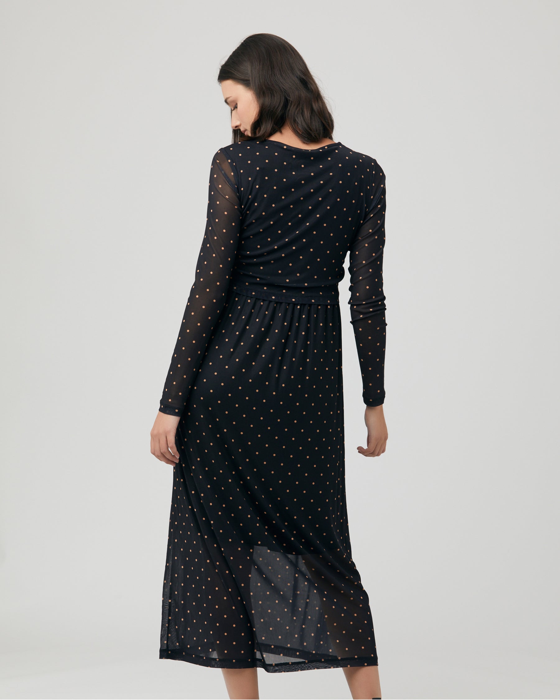 Dot Nursing Dress  Black