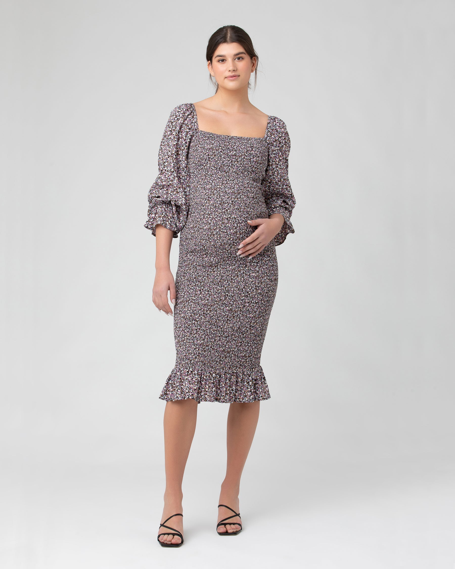 Willow Shirred Dress  Black