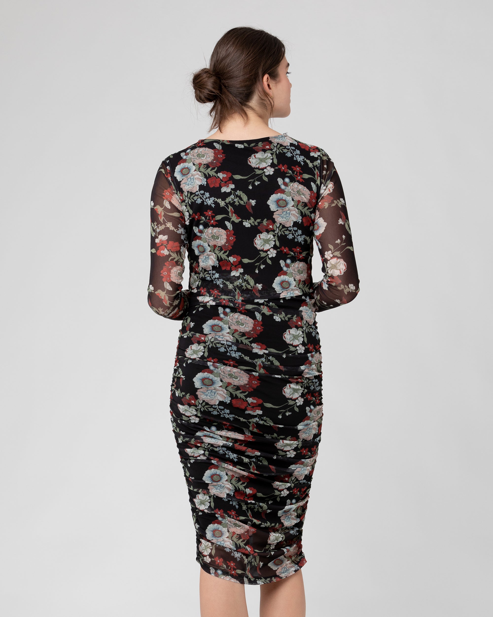 Wild Bloom Nursing Dress Black