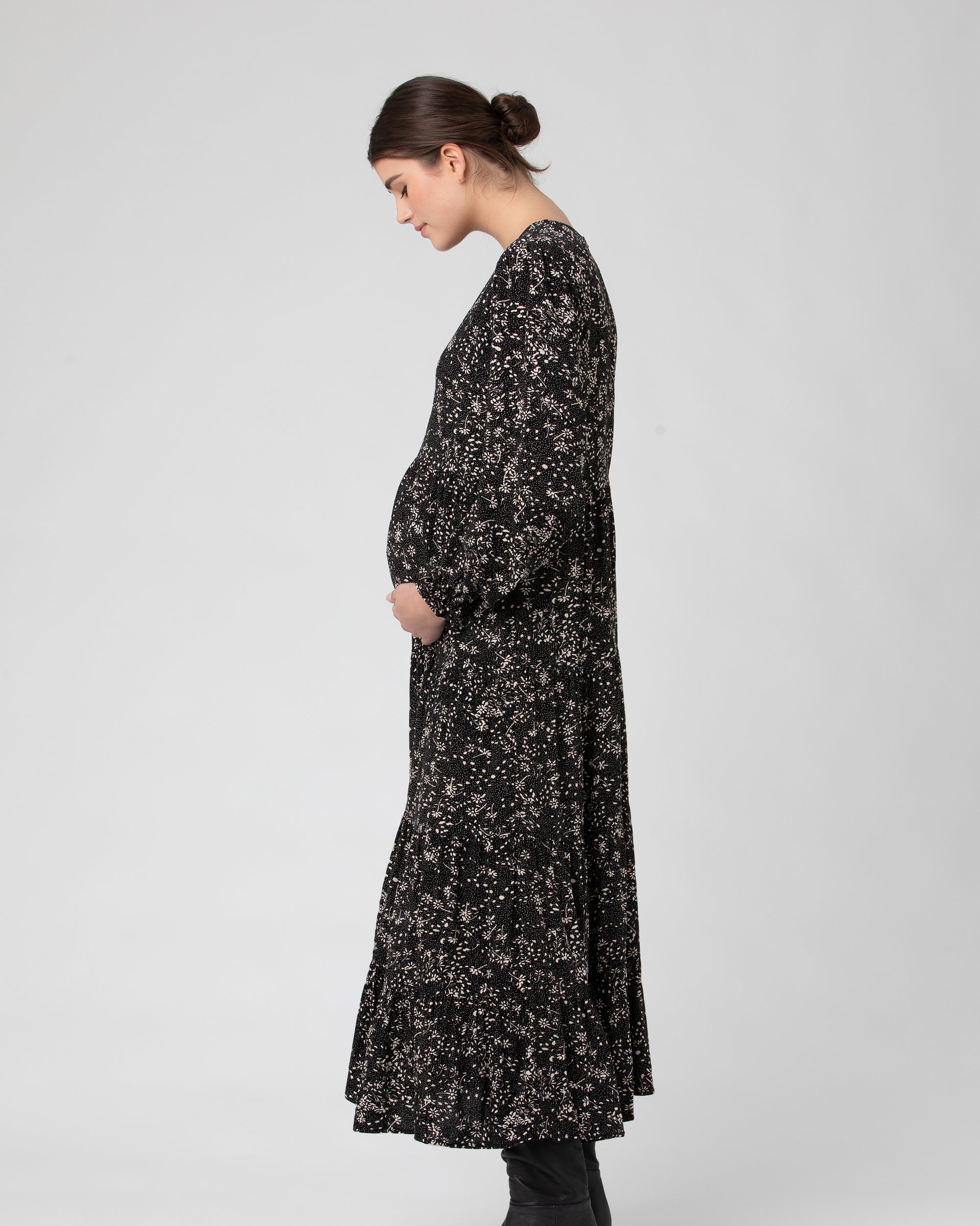 Trixie Tiered Dress  Black / Natural