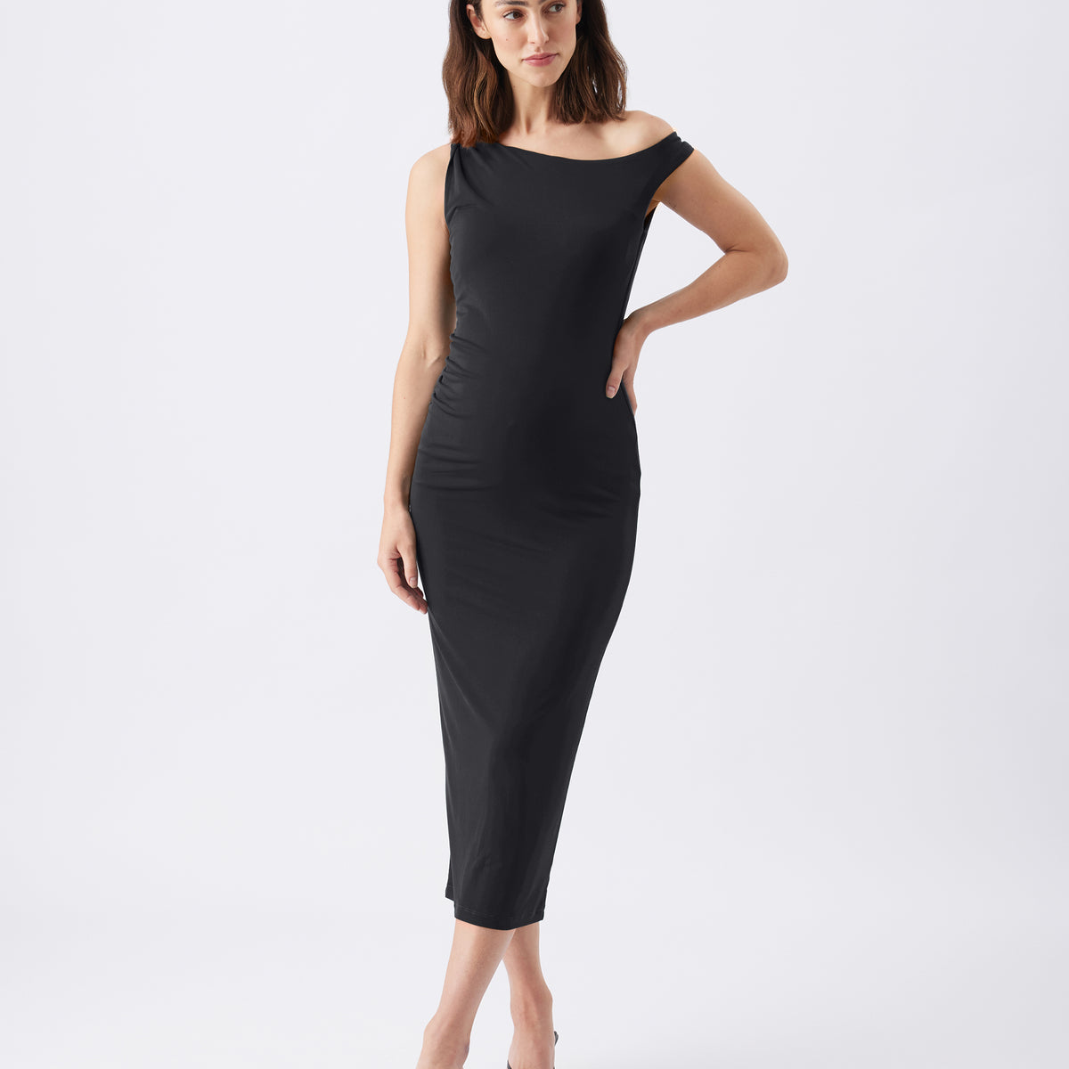 cora off shoulder sweater dress Cora Off-Shoulder Dress Black