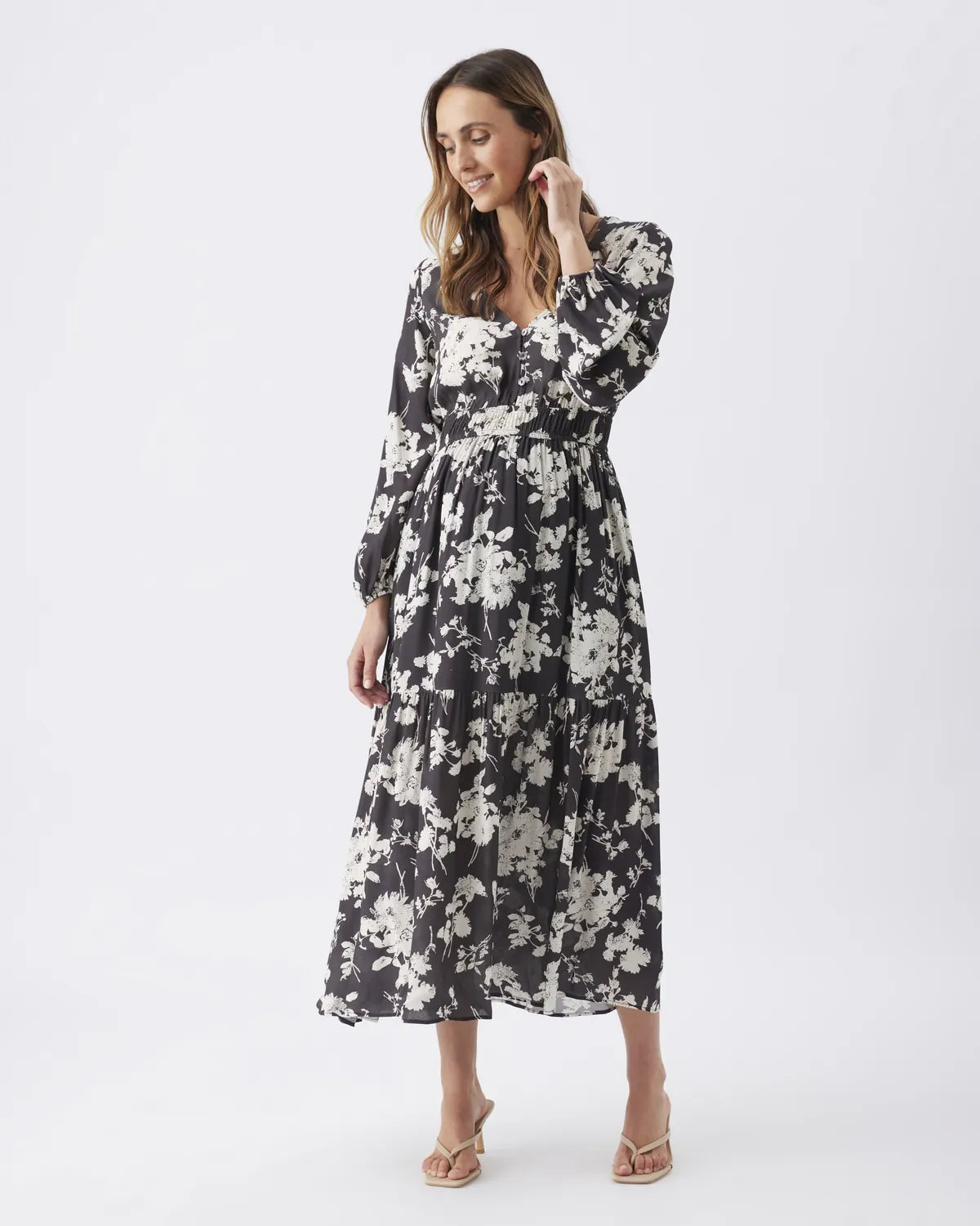 Drew Maxi Dress  Black / White