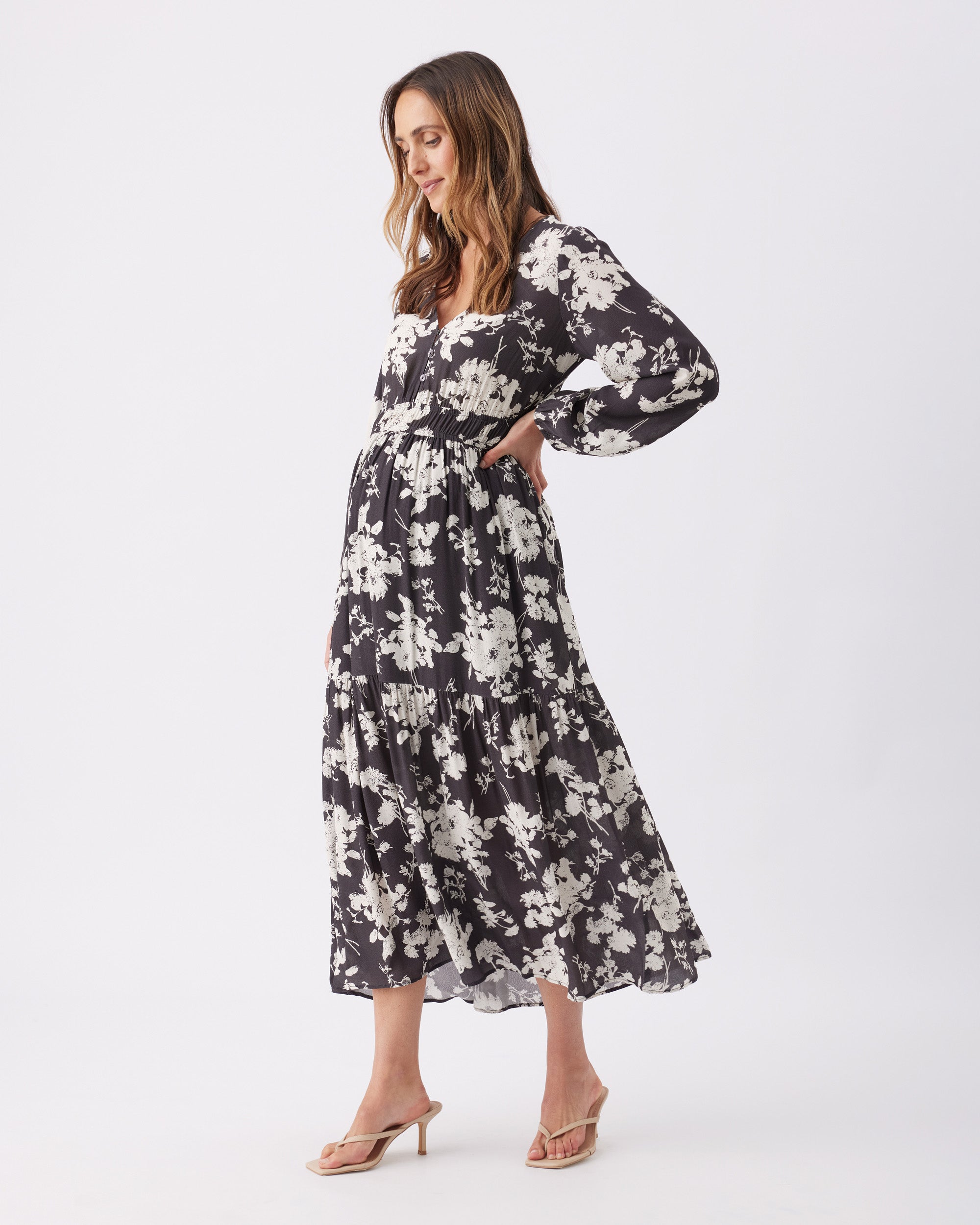 Drew Maxi Dress  Black / White