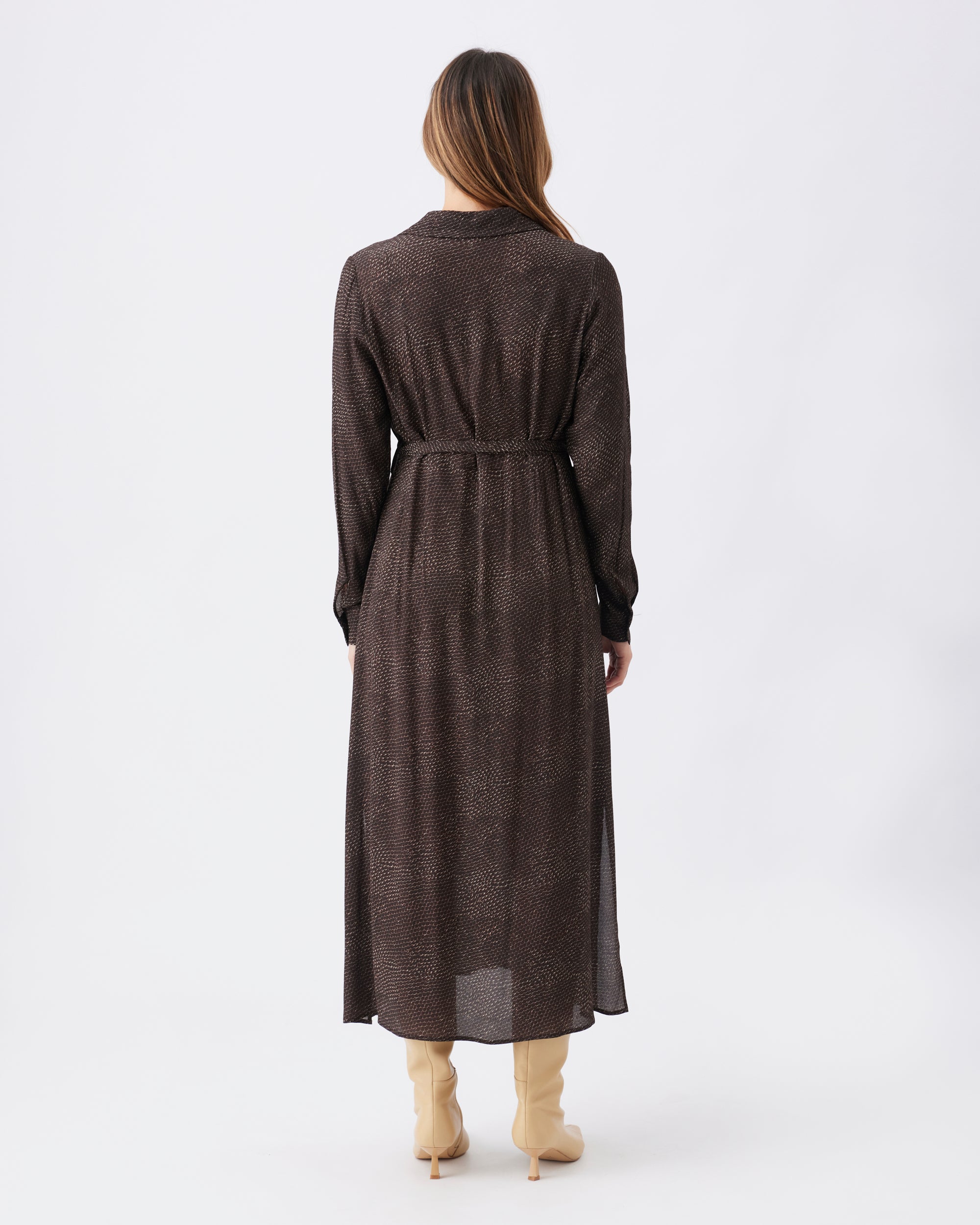 Helena Shirt Dress  Chocolate