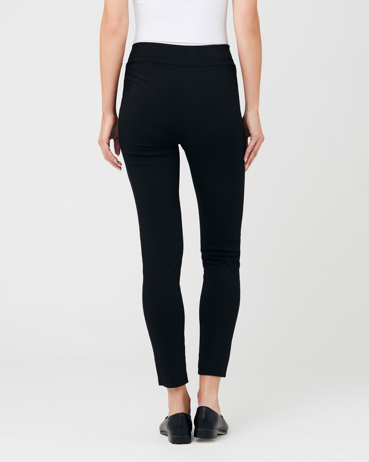 Casual Slim Pockets Long Pants Black White