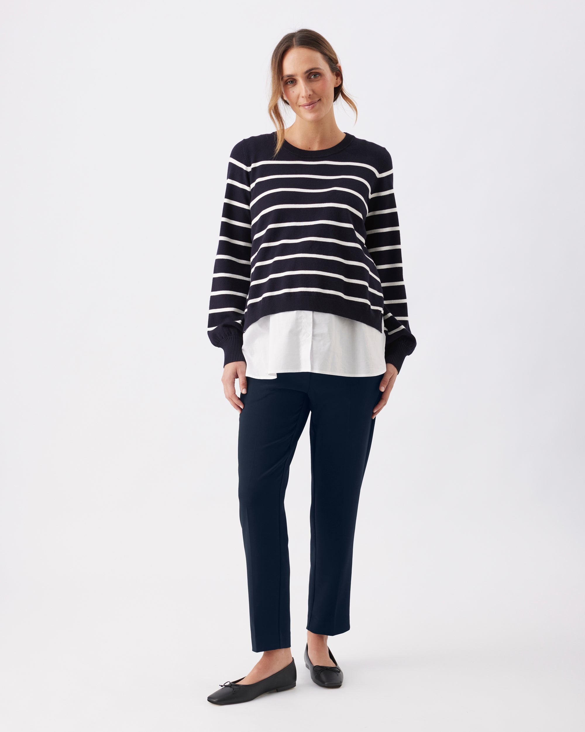 Alexa Classic Crop Pant  Navy