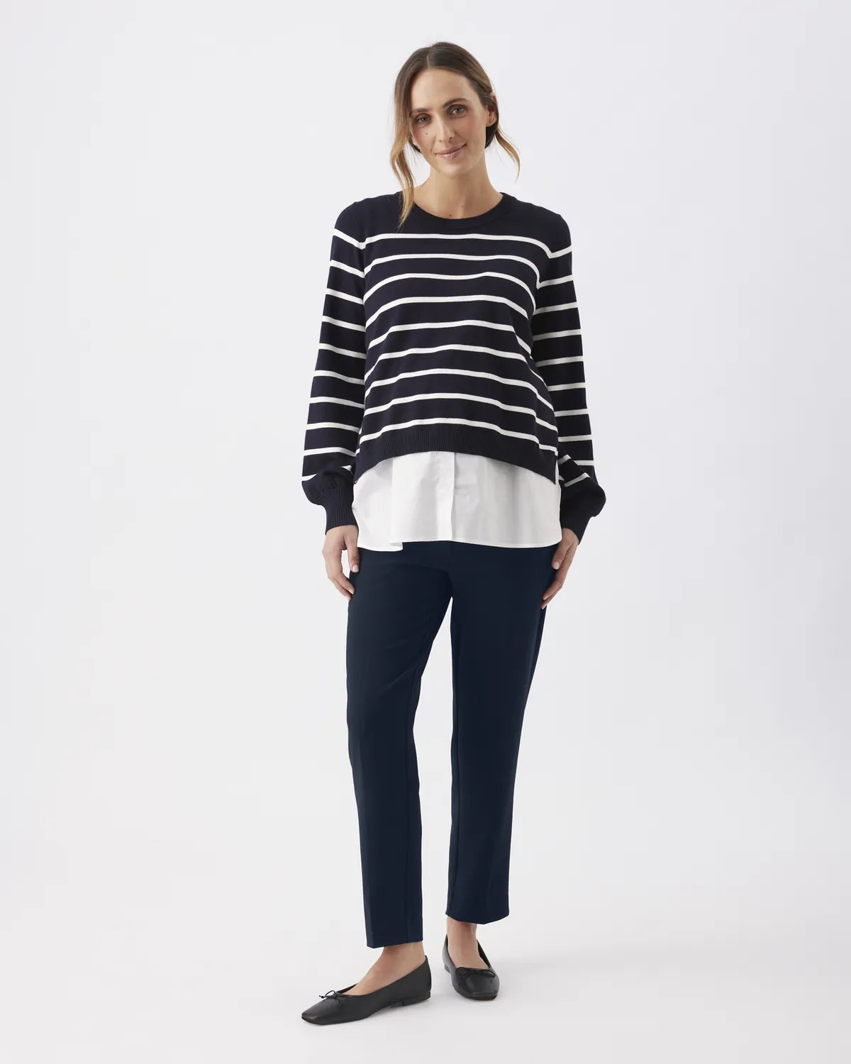 Alexa Classic Crop Pant  Navy