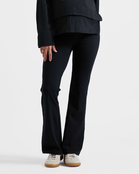 Organic Jersey Flare Pant - Black