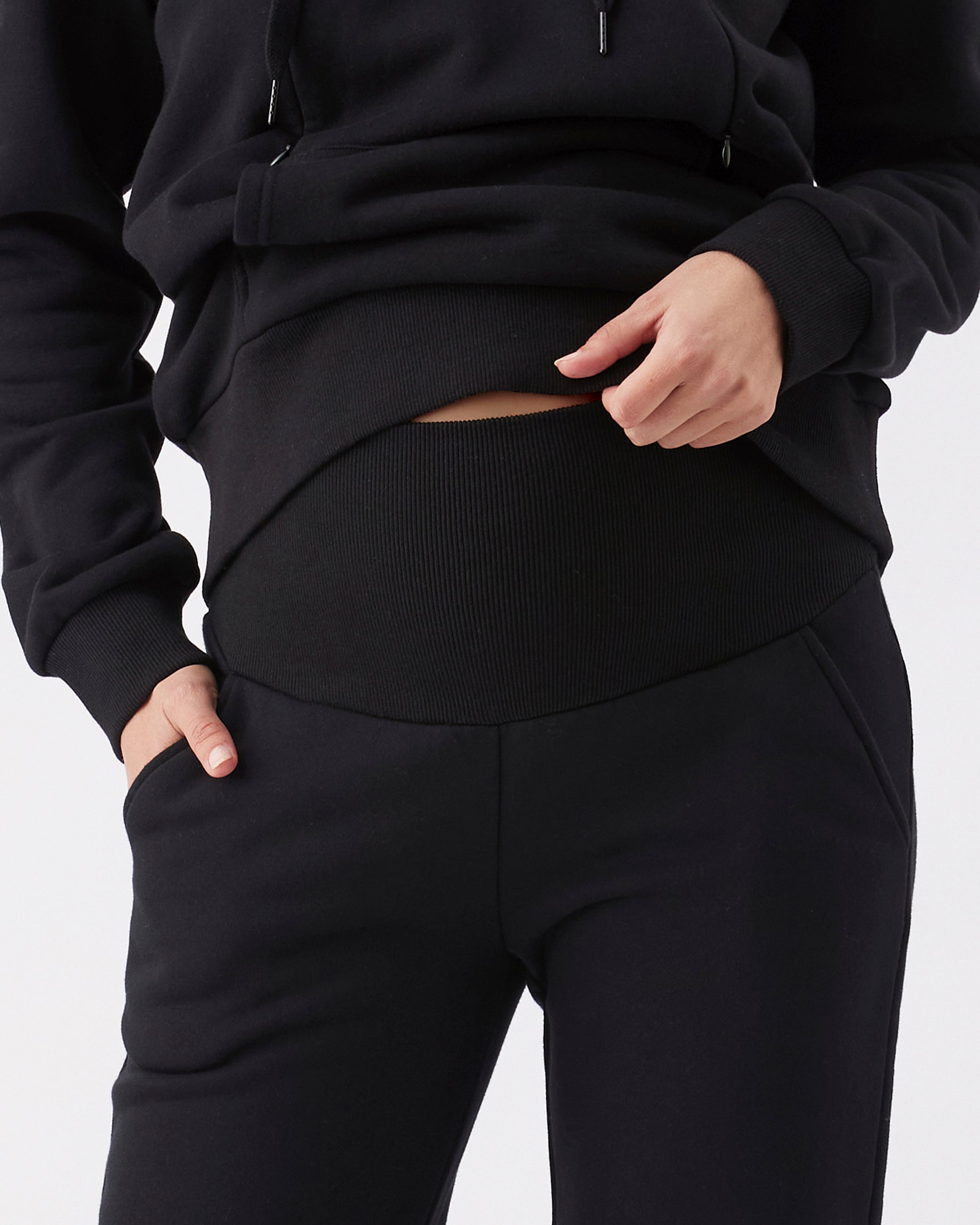 Taylor Over Tummy Joggers  Black