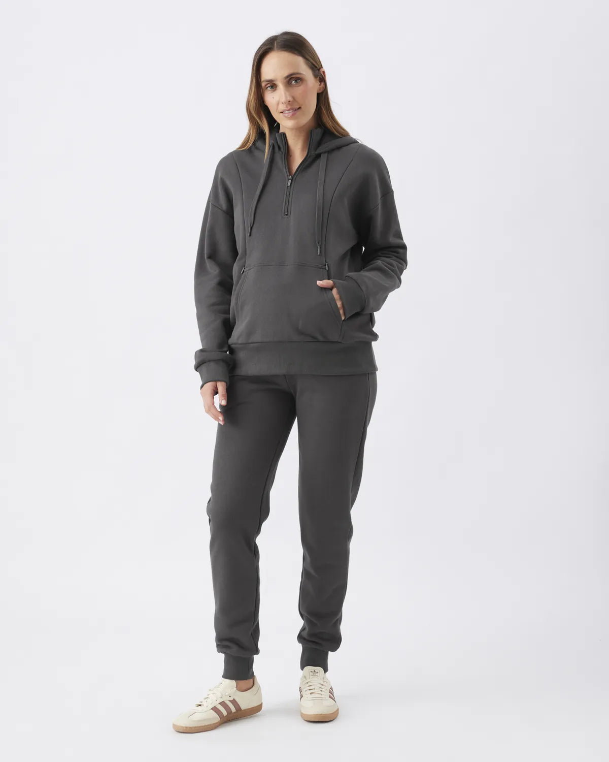 Taylor Over Tummy Joggers  Slate