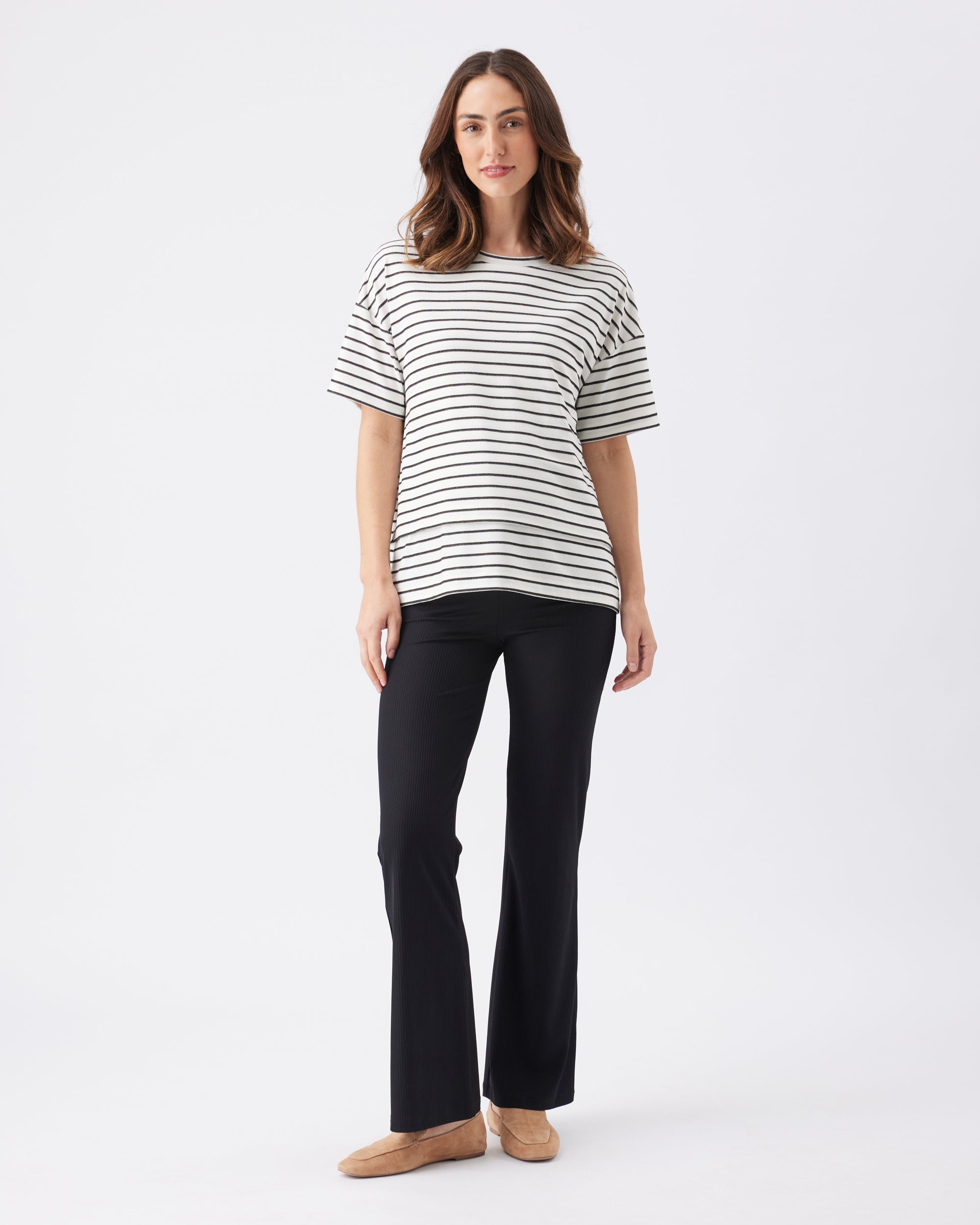 Jonah Rib Flare Pant Black