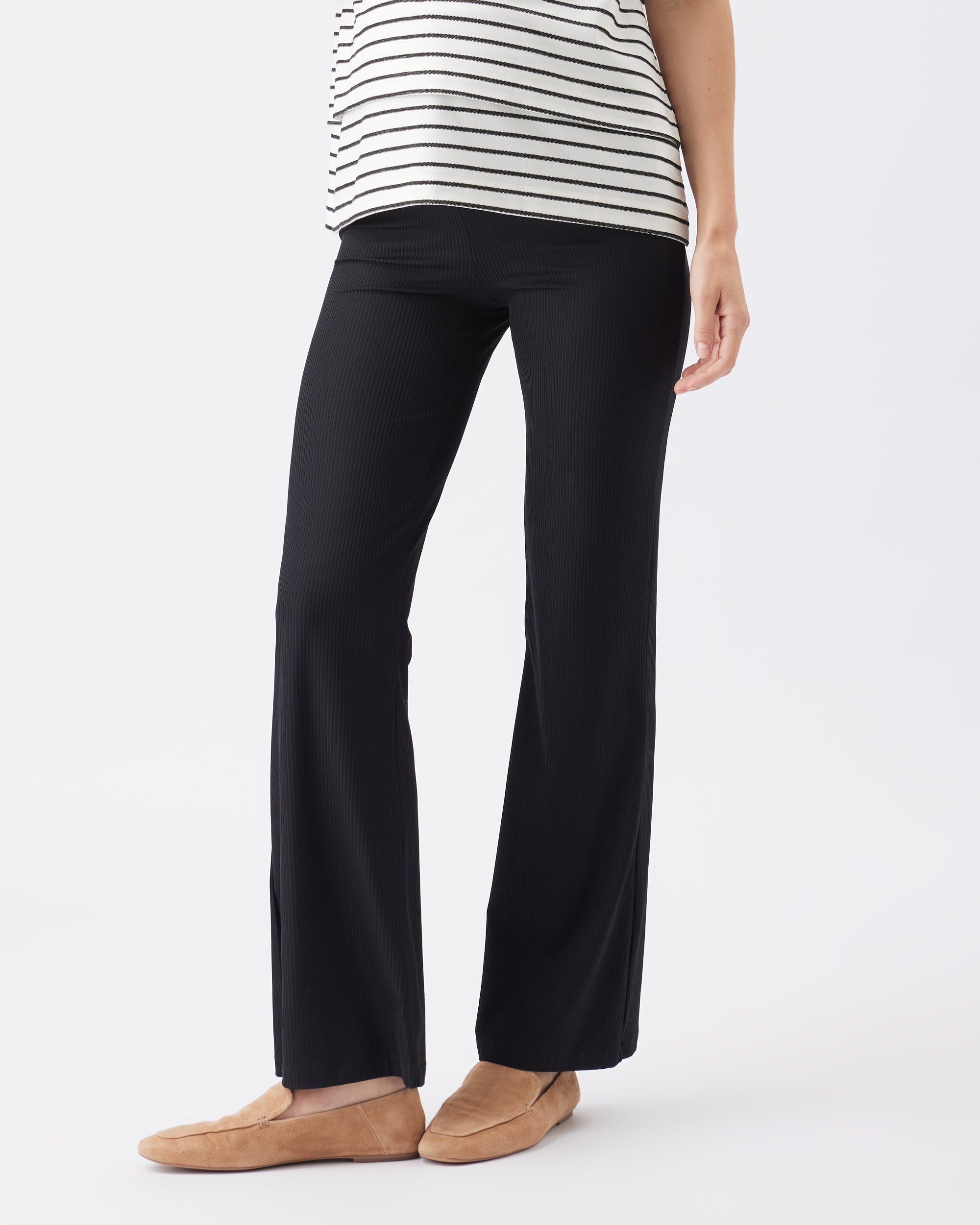 Jonah Rib Flare Pant Black
