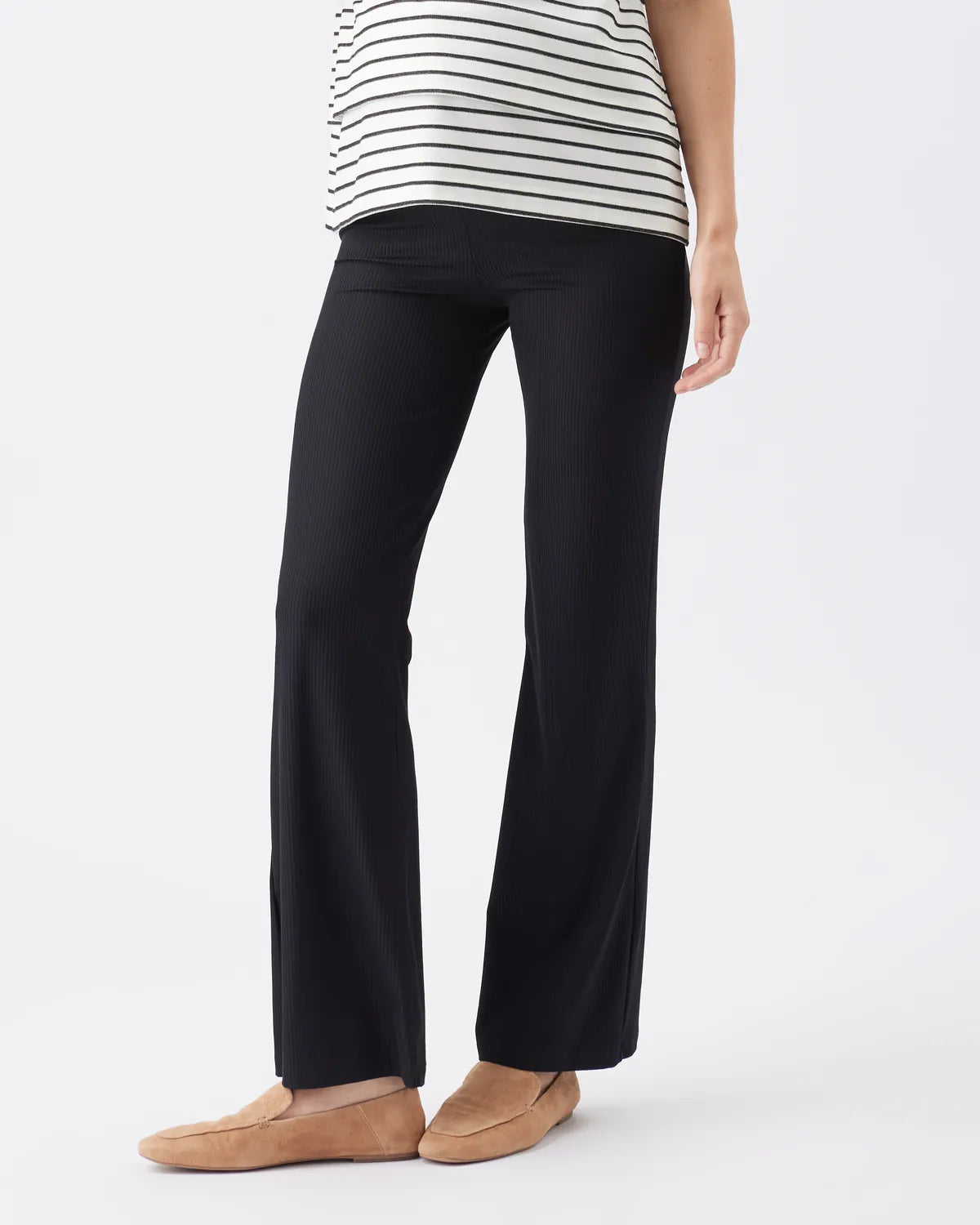 Jonah Rib Flare Pant Black
