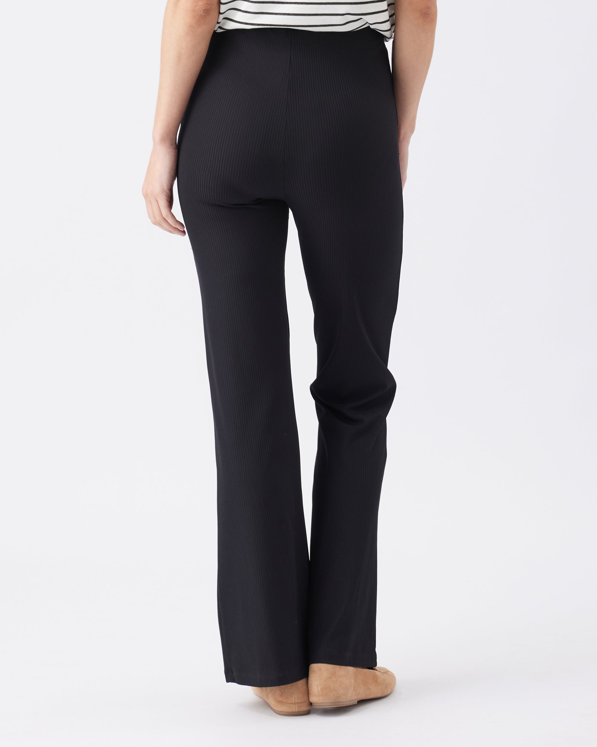 Jonah Rib Flare Pant Black