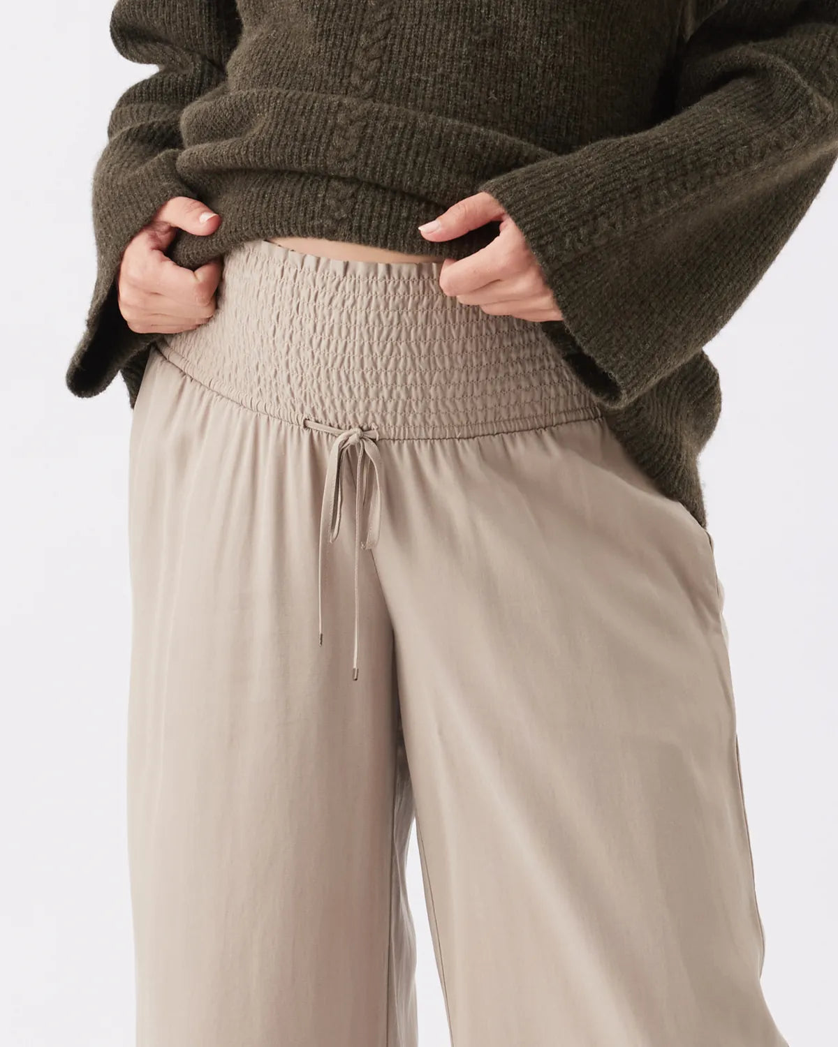 Wide Leg Tencel Pant Taupe