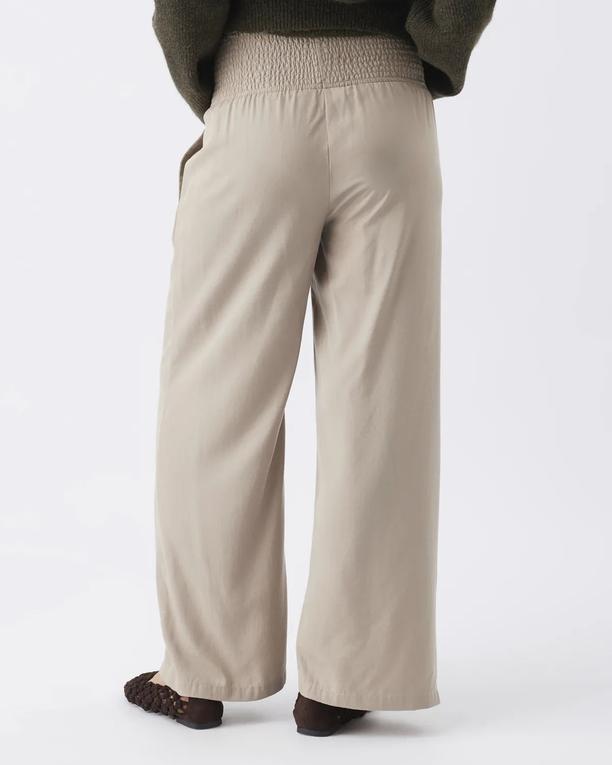 Wide Leg Tencel Pant Taupe