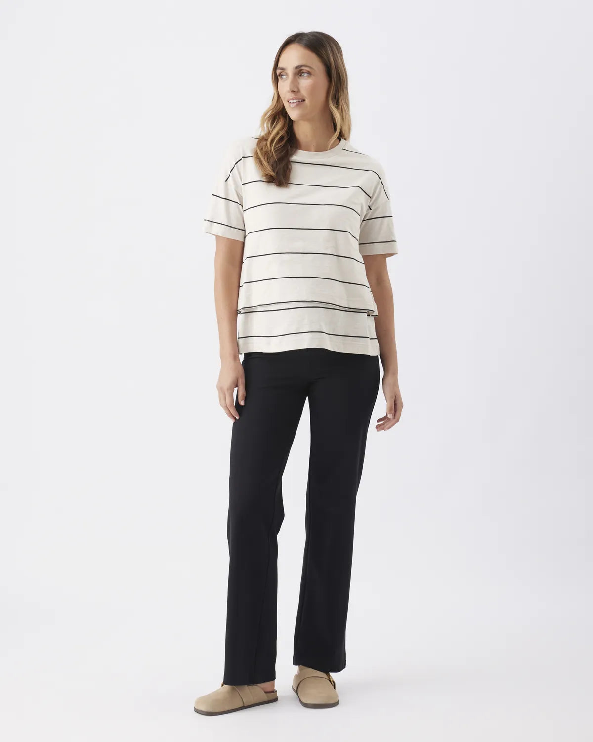 Organic Jersey Straight Pant  Black